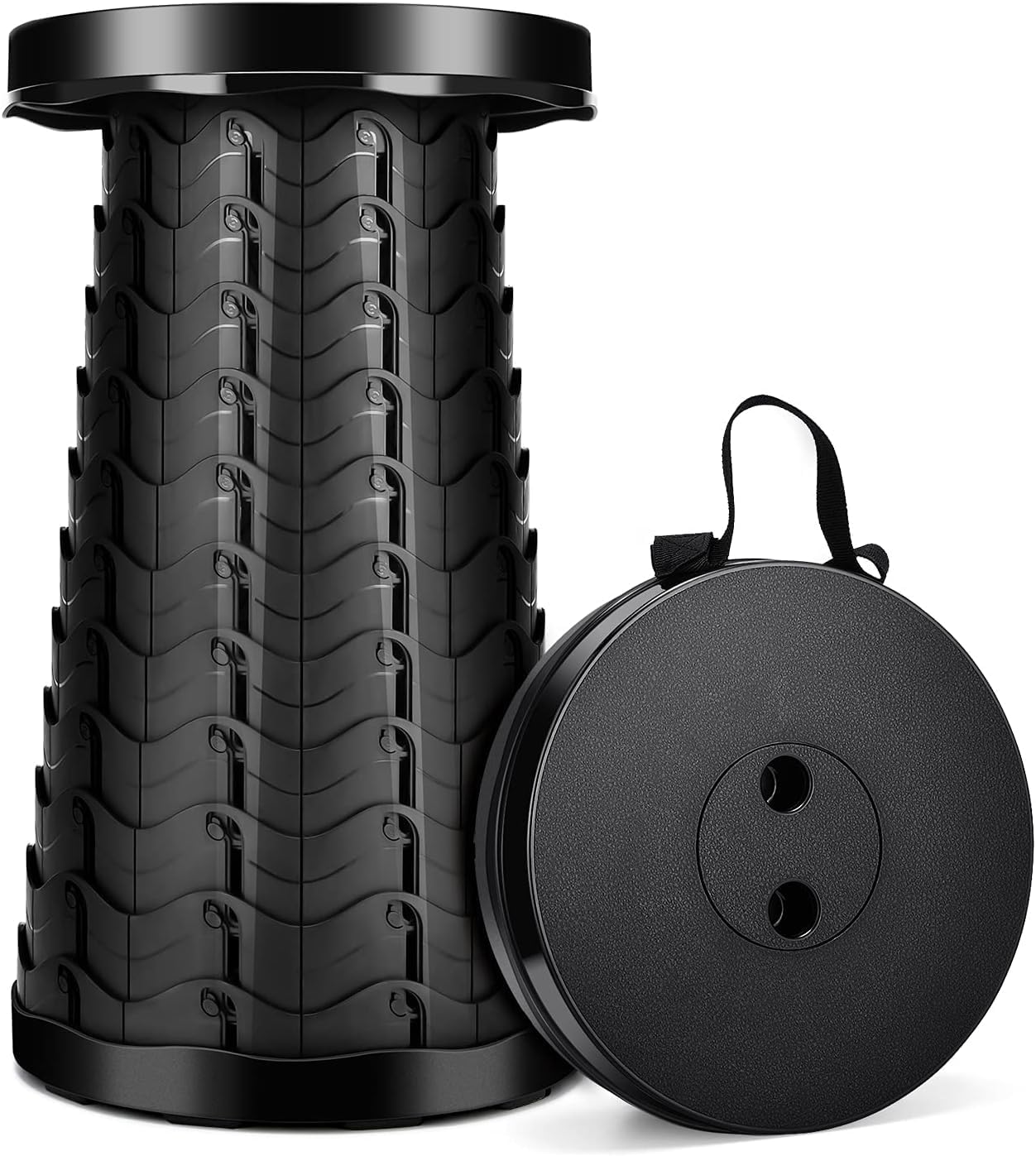 LUXJET Portable Folding Stool Lightweight Yet More Sturdy with Load Capacity 180KG, Retractable Plastic Foldable Collapsible Stool for Camping Fishing Hiking BBQ Outdoors Indoors Kitchen