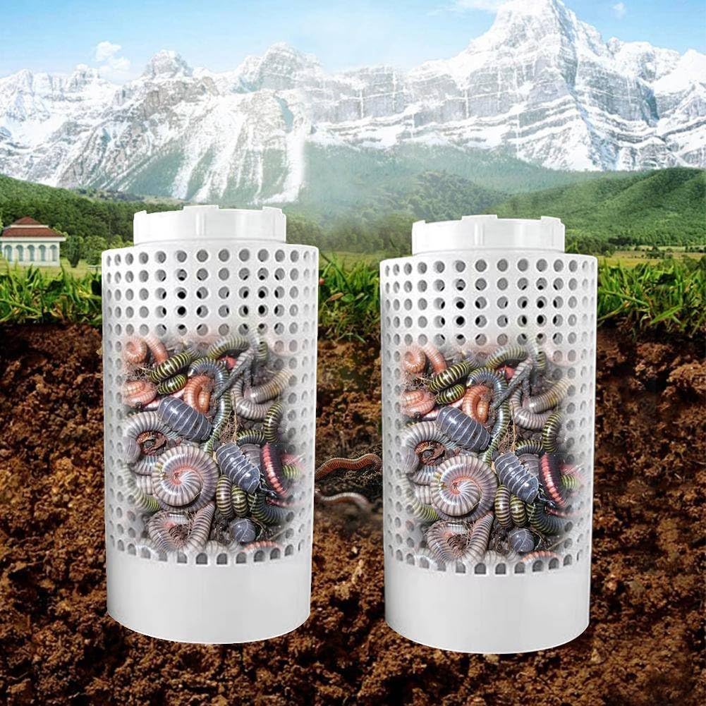 2PCS Inground Worm Compost Bin,Outdoor Garden Composter,Compost Bin Reducing Food Waste Sustainable Worm Composter for Raised Garden Beds at Home,Raised Garden Beds Home Composting System