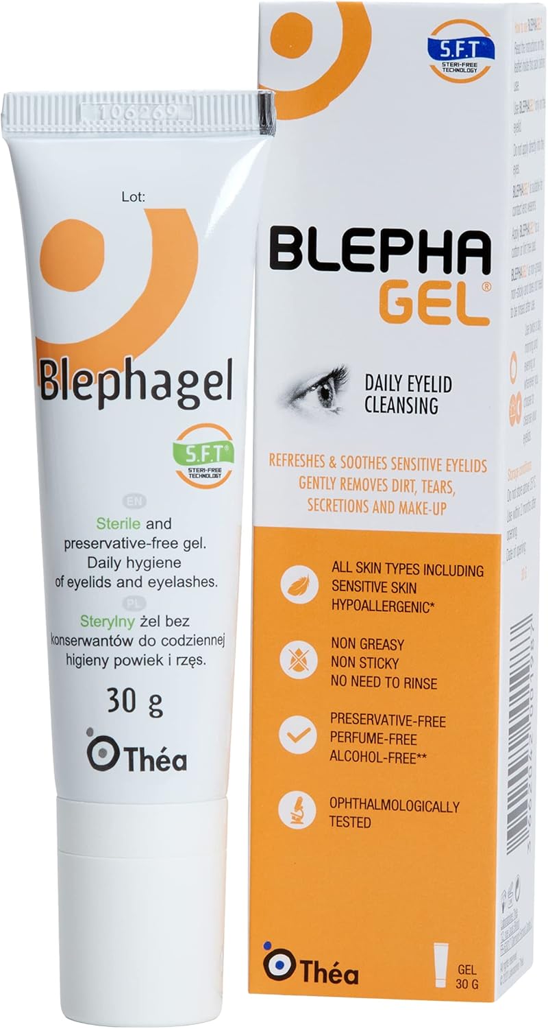Blephagel Daily Eyelid Cleansing Gel| Gentle Cleanser to Refresh and Soothe Sensitive Eyelids| Preservative-Free and Hypoallergenic* Formula| 30g Tube