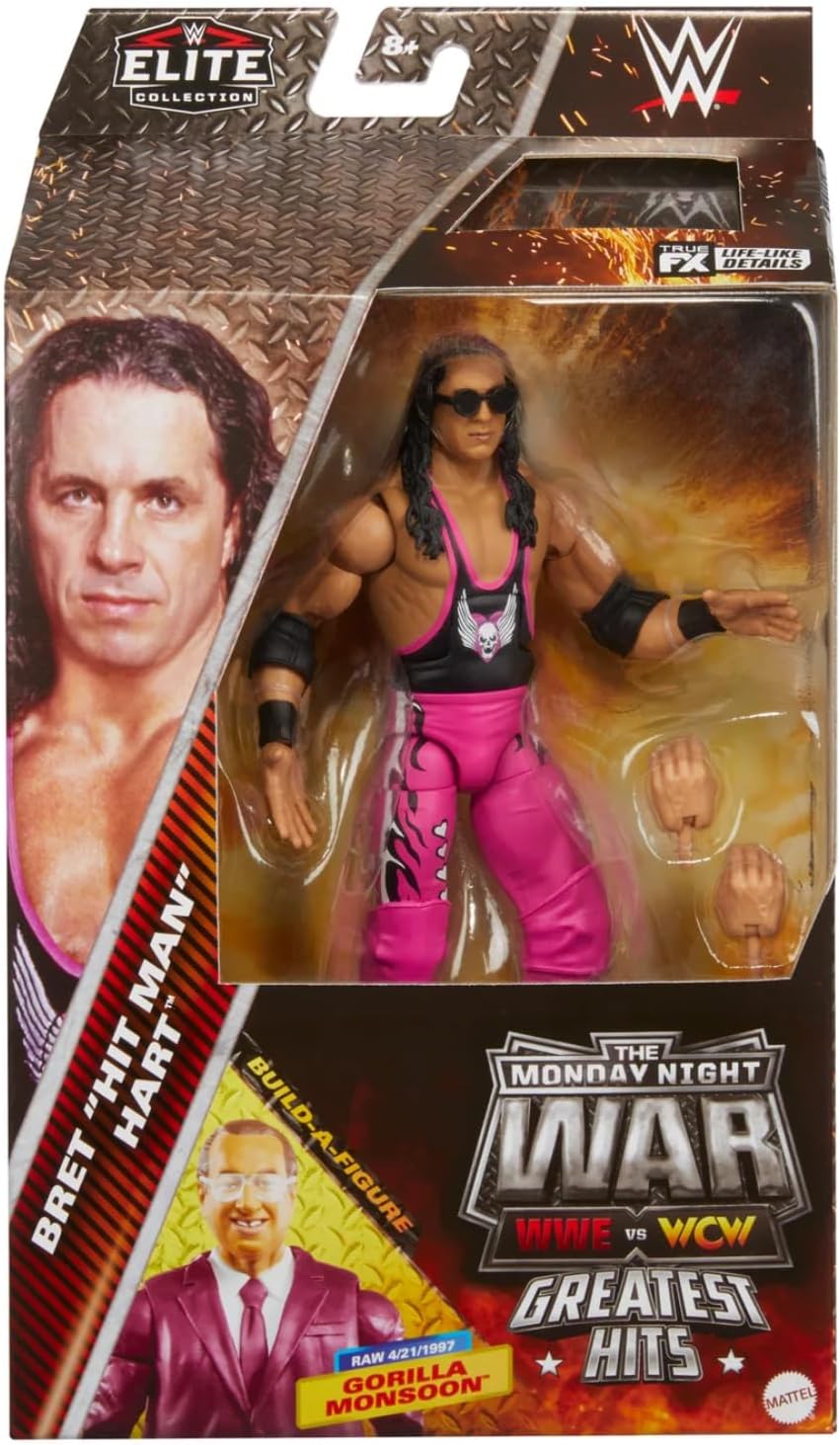 WWE Bret The Hitman Hart Mattel Elite Collection Greatest Hits Series 2 The Monday Night Wars Action Figure Toy