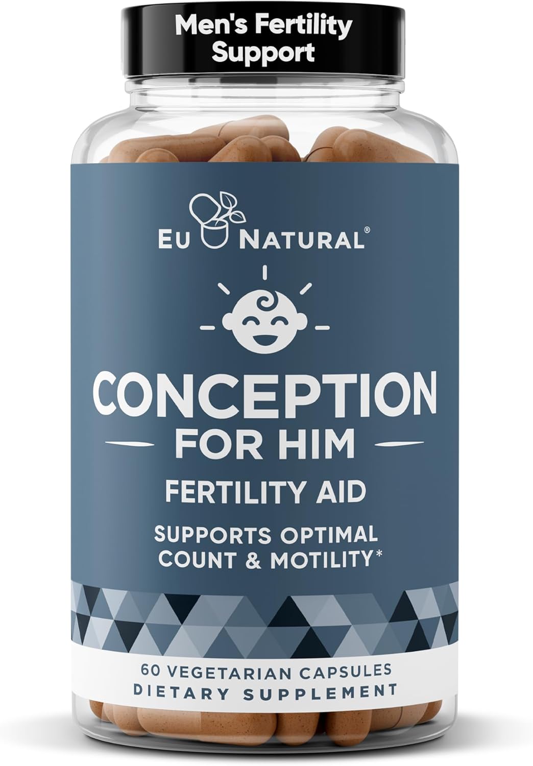 Conception For Him – Fertility Supplements for Men, Male Fertility Booster & Prenatal – Optimal Sperm Count, Motility Strength – Ashwagandha, Folate Folic Acid,Magnesium & Zinc – 60 Veg Soft Capsules