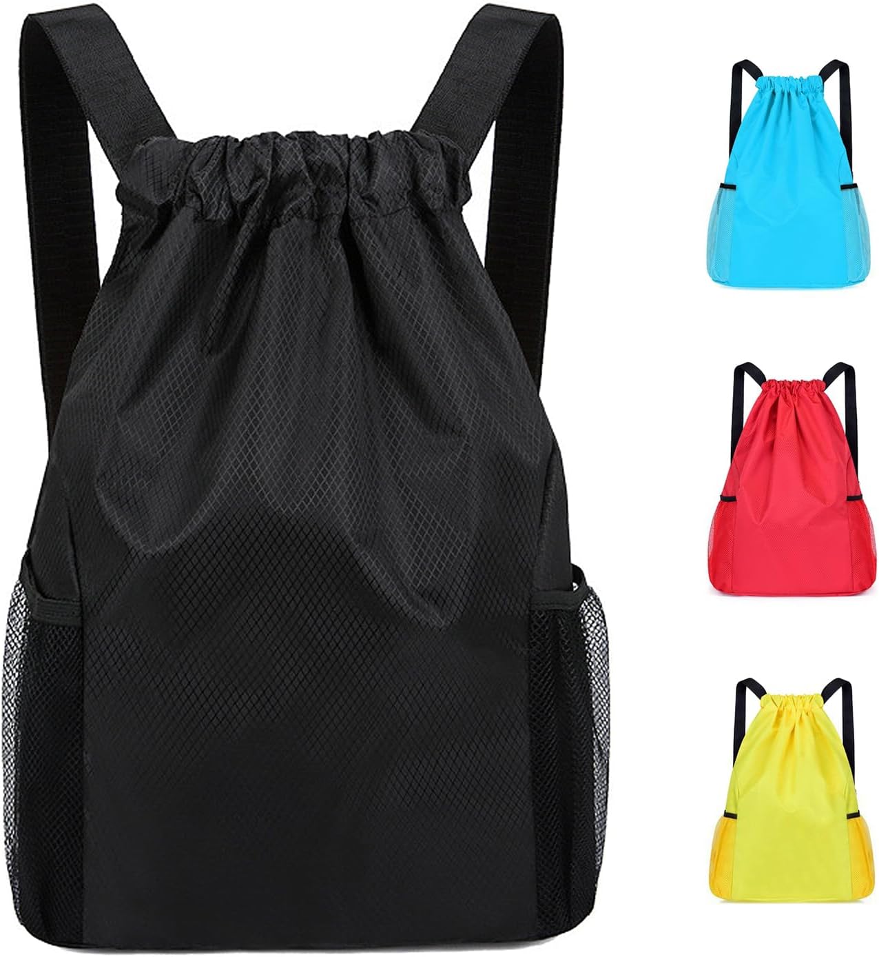 Drawstring Bag Waterproof Swim PE Bag Unisex Large Sports String Backpack Oxford Fabric Gym Sack for School Travel Swimming Holidays Climbing Hiking (50 * 44)