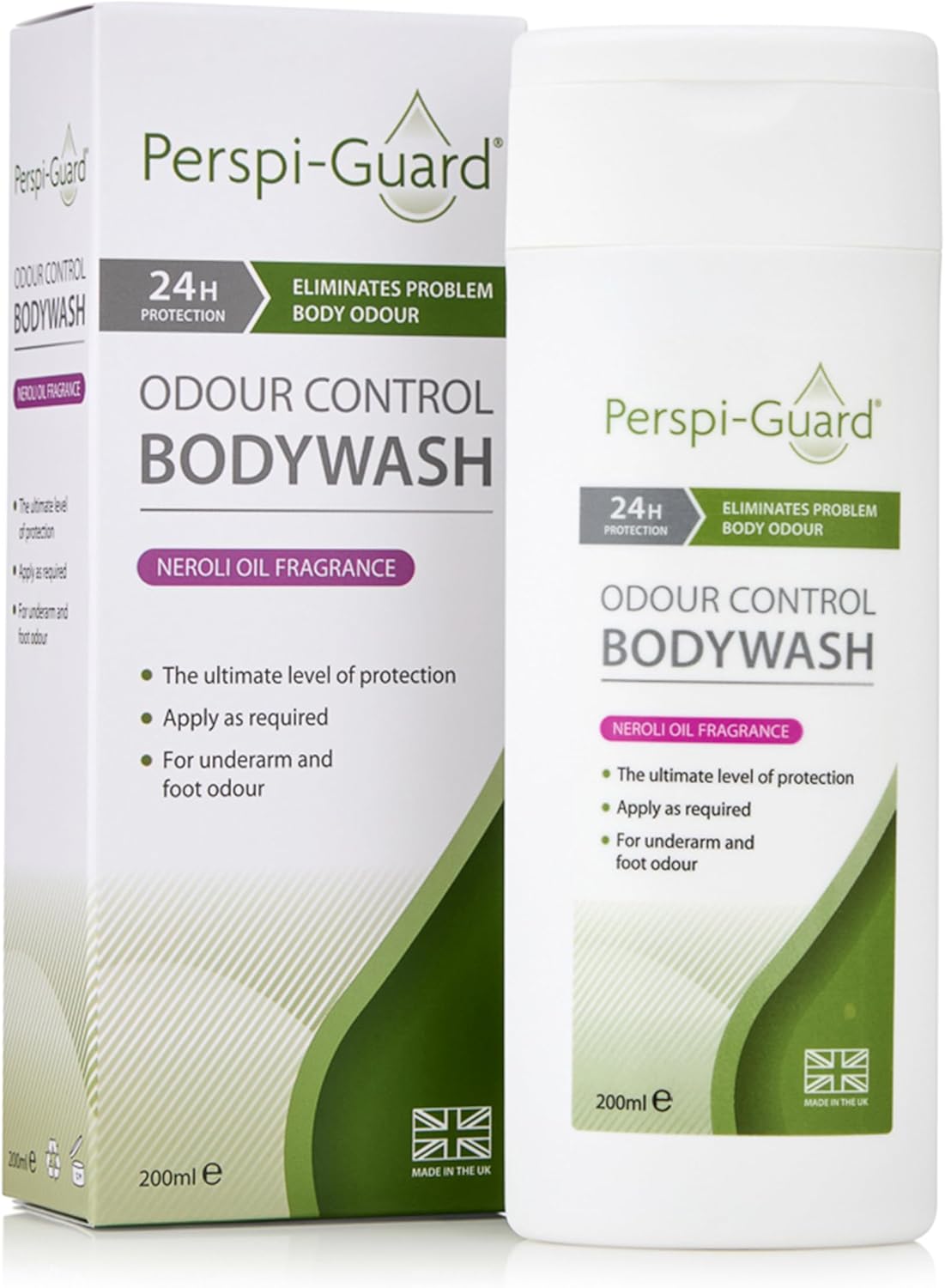 Perspi-Guard Neroli Scented Odour Control Antibacterial Body Wash for Men & Women, Anti Bacterial Shower Gel Prevents Malodour, 200 ml, 1-Pack