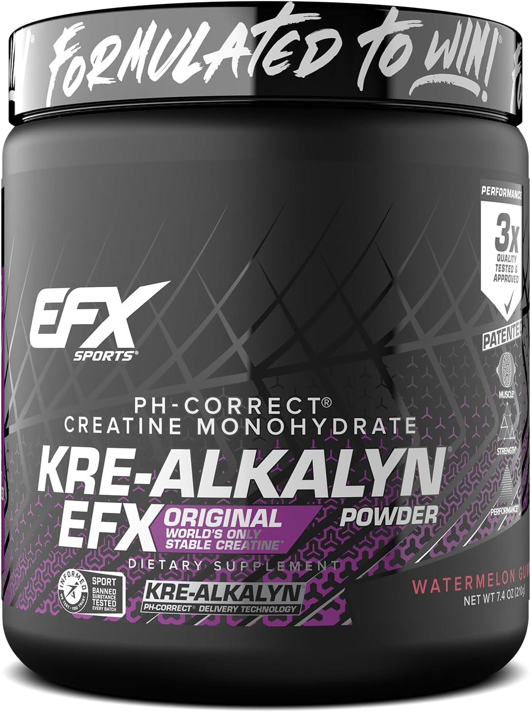 EFX Sports Kre-Alkalyn EFX Powder | pH Correct Creatine Monohydrate Powder Supplement | Strength, Muscle Growth & Performance | 116 Servings (Watermelon Gummy)