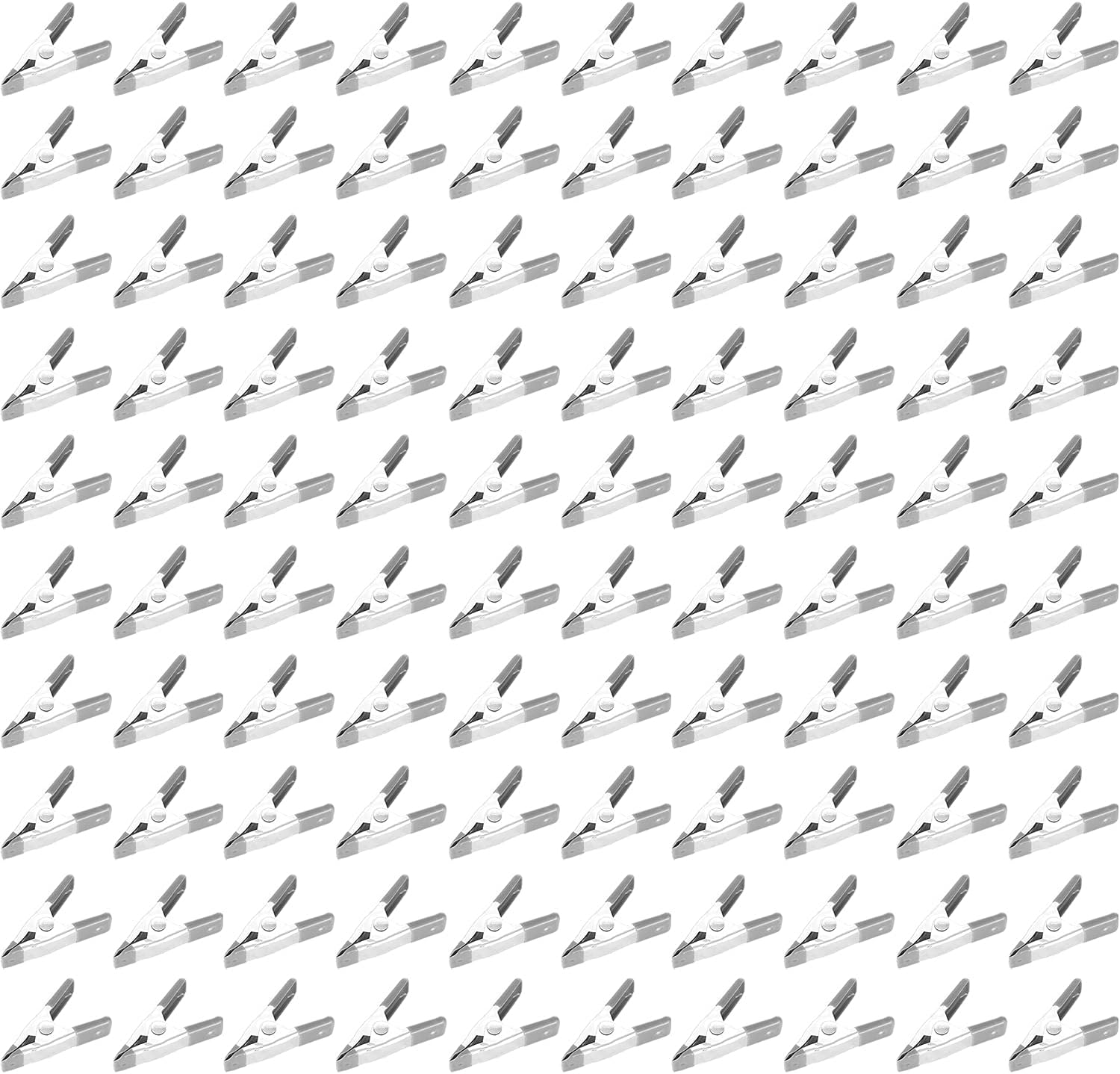 100 pcs. 2" Inch Spring Metal Clamps wholesale Bulk - Gray