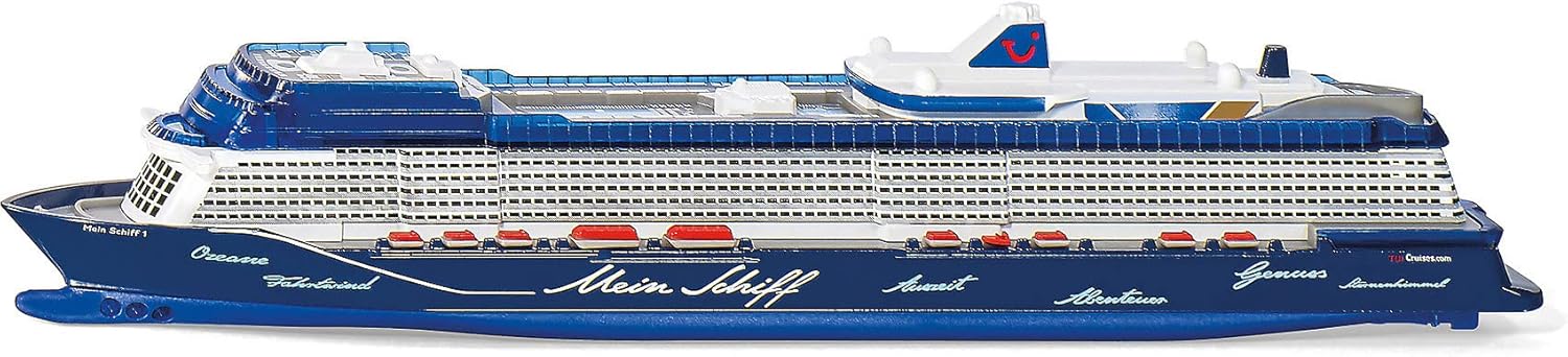 Siku 1730, Toy Cruise 1, 1:1400, Metal/Plastic, Blue/White, Not Floatable for Unisex Children
