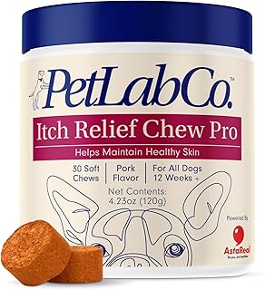 PetLab Co. Itch Relief Chew Pro for Dogs – Omega 3 for Dogs Itch Supplement - Packed with Beneficial Fatty Acids for Healthy Skin – Seasonal Allergies Support