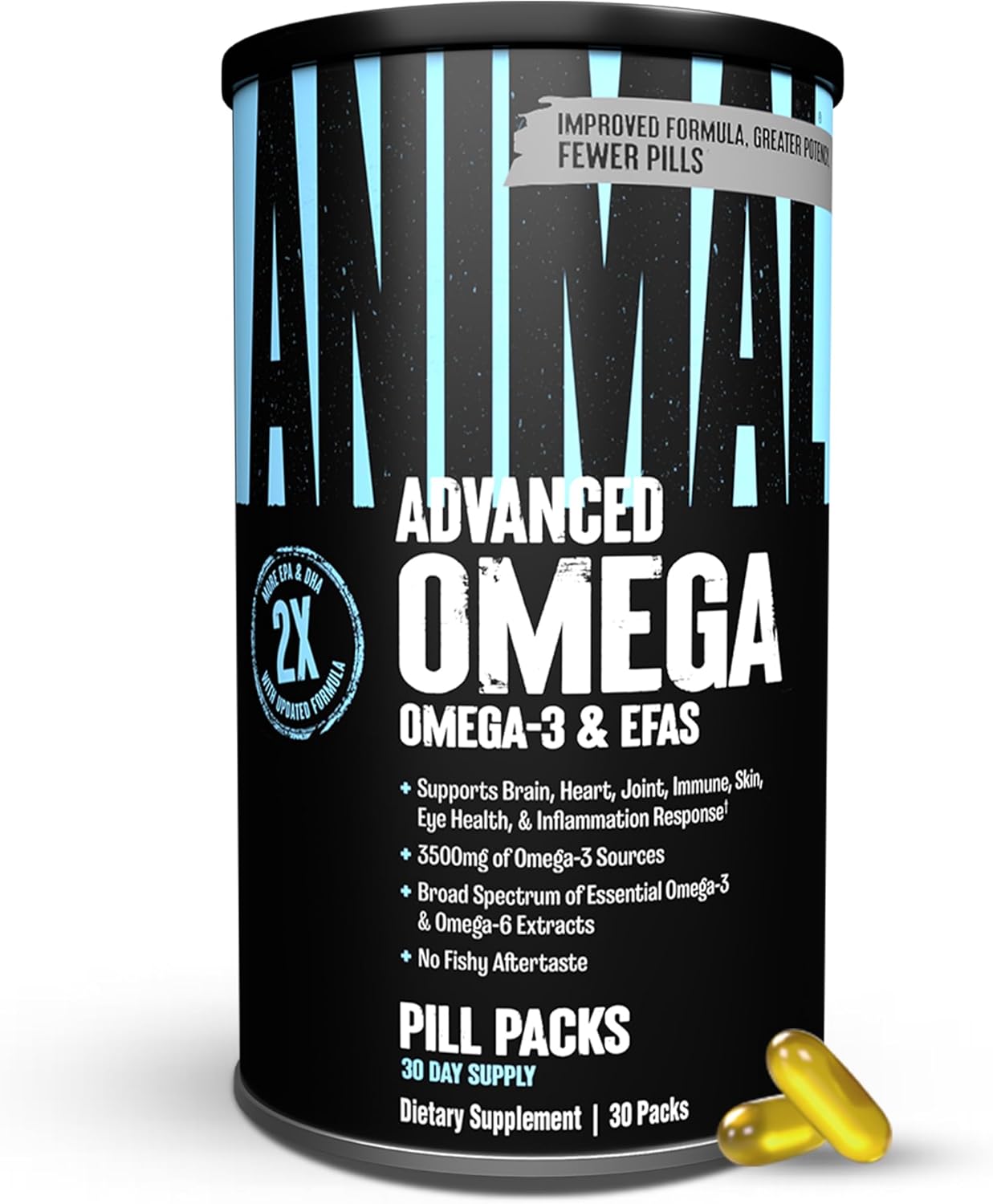 Animal Advanced Omega Essential Fatty Acids - High Potency 3500mg Omega 3 & Omega 6 Supplement with EPA, DHA, ALA, CLA, GLA for Heart, Brain, Joint, Skin, Eye, Metabolism, Immune Health - 30 Day Pack