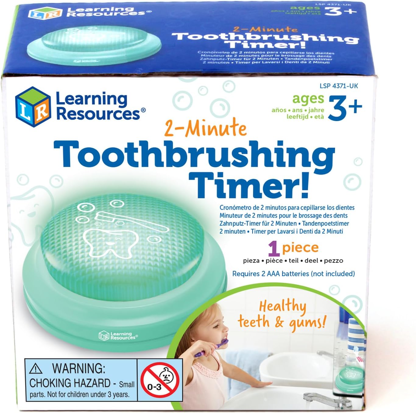 Learning Resources 2-Minute Toothbrushing Timer for Children, Kids' Dental Timer - Ages 3+