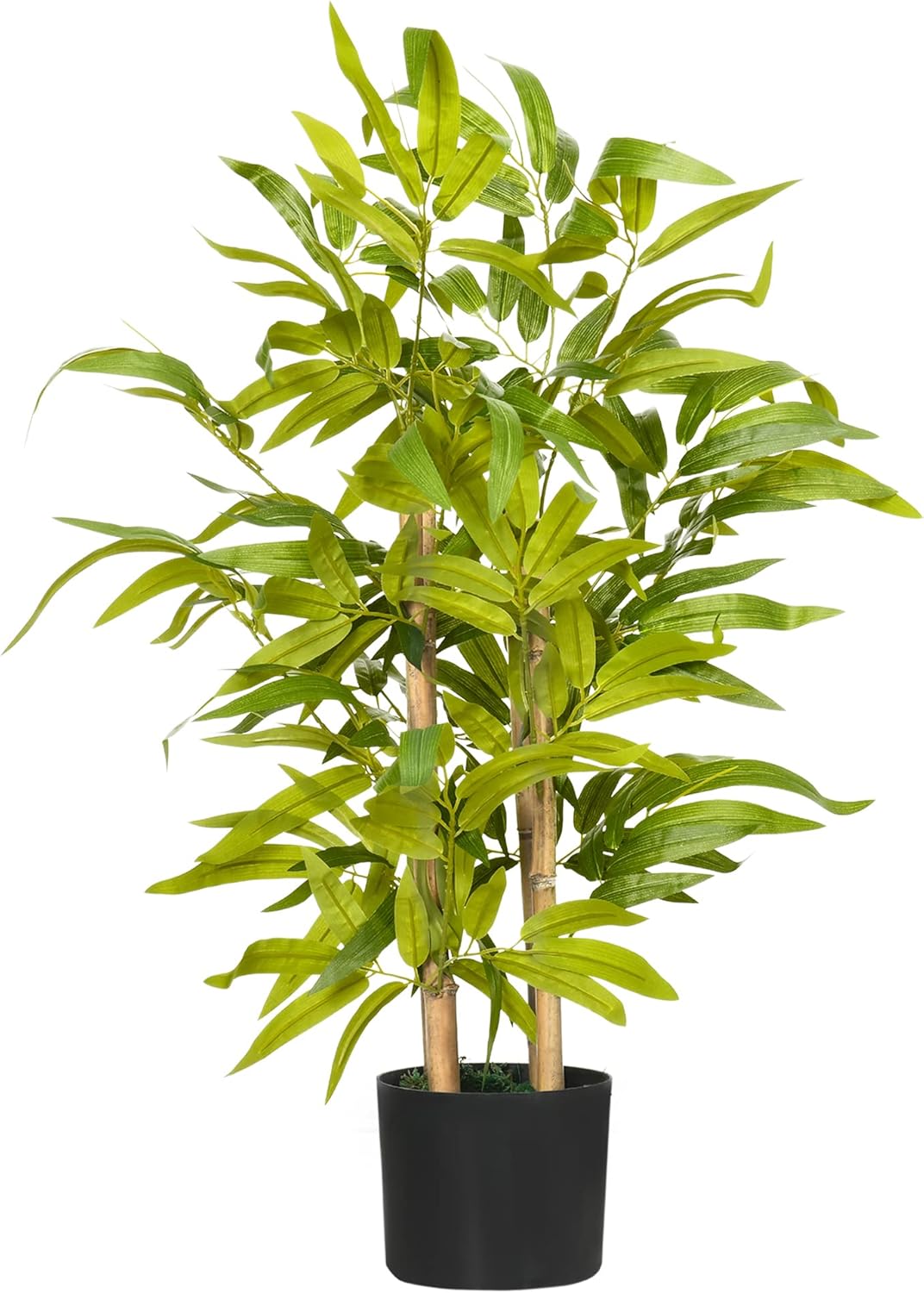 HOMCOM Decorative Artificial Plants Bamboo Tree in Pot, Desk Fake Plants for Home Indoor Outdoor Decor, 60cm