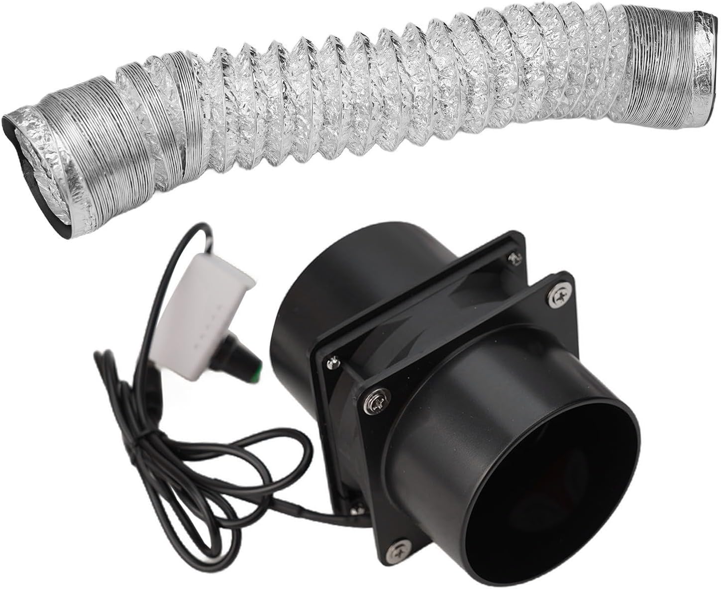 Quiet Inline Duct Fan With Variable Speed Controller, Speed Regulating Shed Ventilation, Duct Exhaust Air Ventilation, Noiseless (With 300cm Pipe)