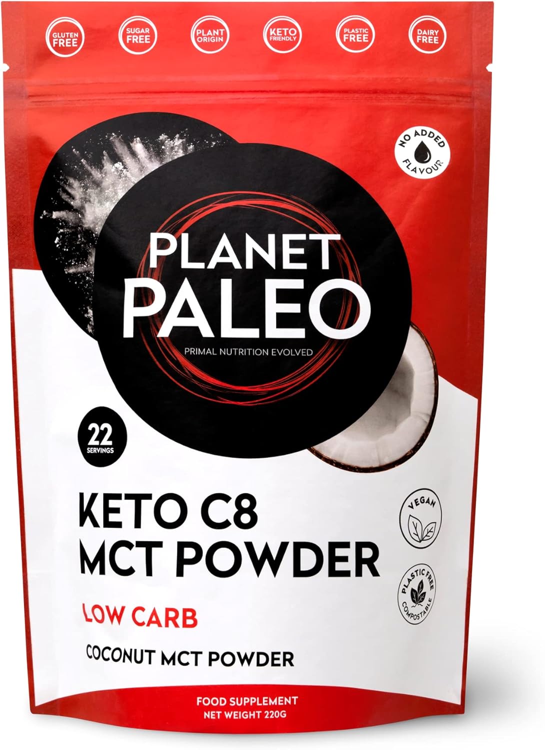 Planet Paleo Keto Collagen - High Protein, Low Carb, Coffee Creamer, Neutral-Tasting Ketongenic Boost (C8 MCT, 440g)