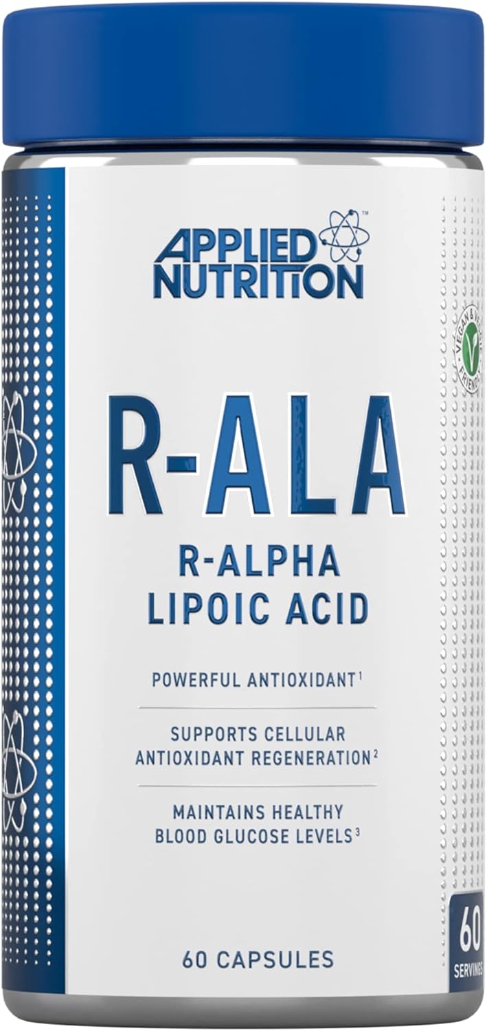 Applied Nutrition R-Alpha Lipoic Acid 200mg - 60 Vegetable R ALA Capsules - Premium Formula (2 Month Supply)