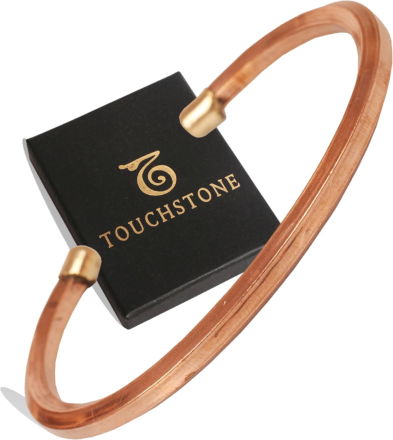 Touchstone Indian Handcrafted Copper Bracelet Peace Chakra Yoga Meditation Mantra Jewelry Cuff for Women and Men.