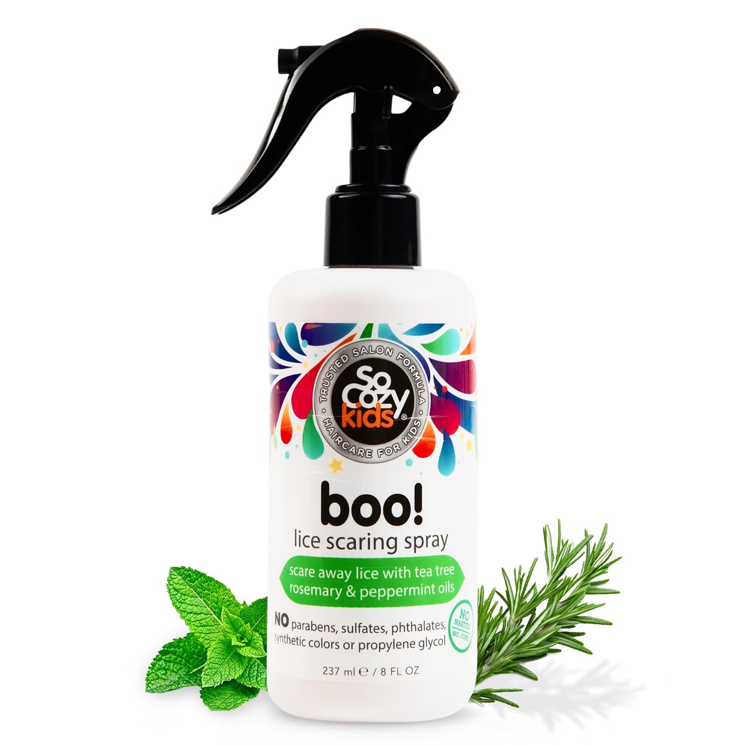 SO COZY Kids Boo! Lice Prevention Spray, Clinically Tested, Gentle, 8 Fl Oz