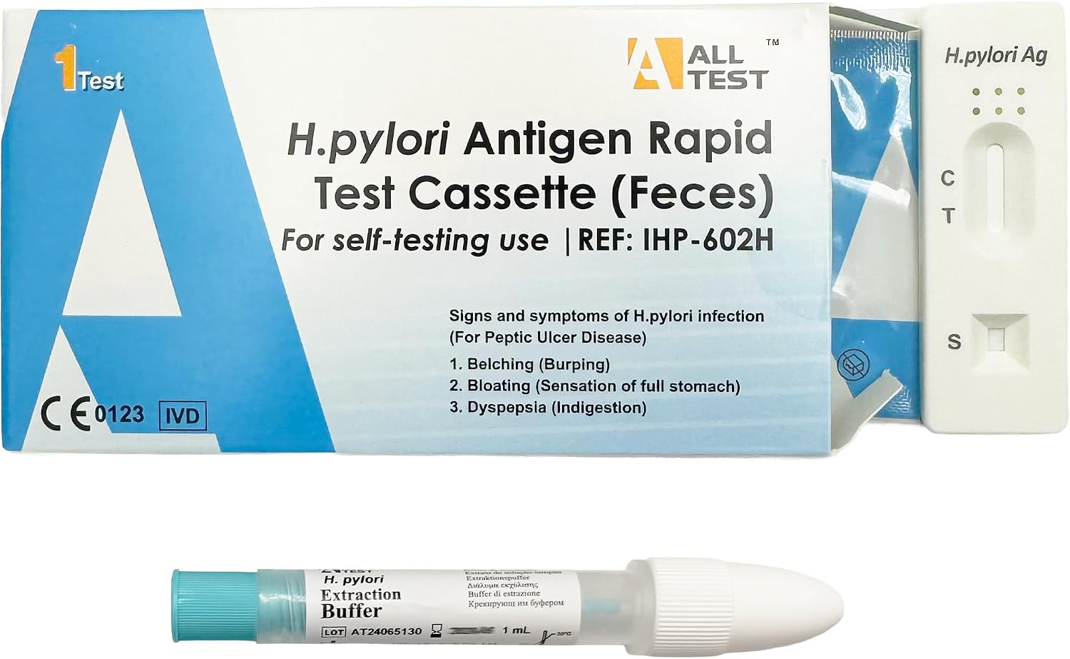 Accurate Stomach Health Test Home Ulcer Screen/H Pylori ANTIGEN - Stomach Ulcer - Stool Home Testing Kit Pack ~ Screen Yourself for Active H Pylori Infection