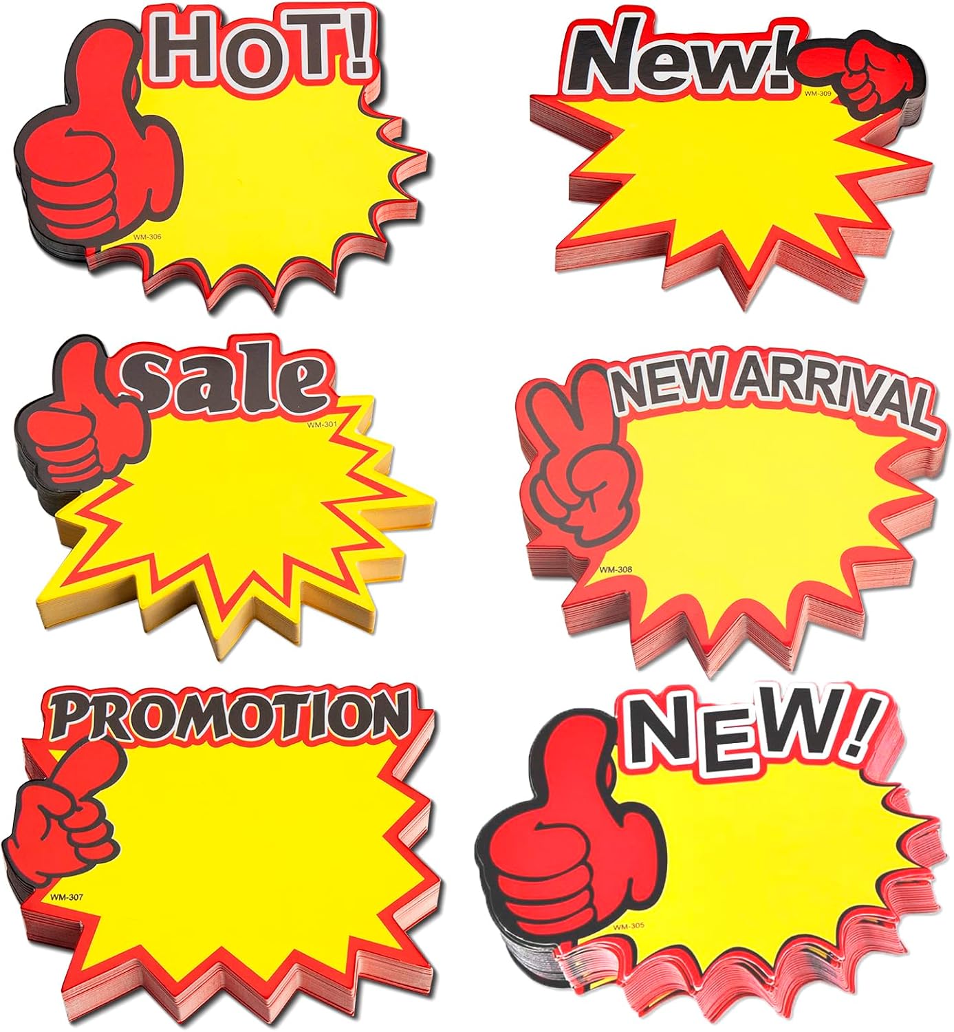 FACATH 300 Pieces Starburst Sign Stickers Price Stickers Tags Stickers Price Tags Retail Store Adhesive Starburst Sold Starburst Stickers Signs for Retail Store Market, 7 x 9 cm