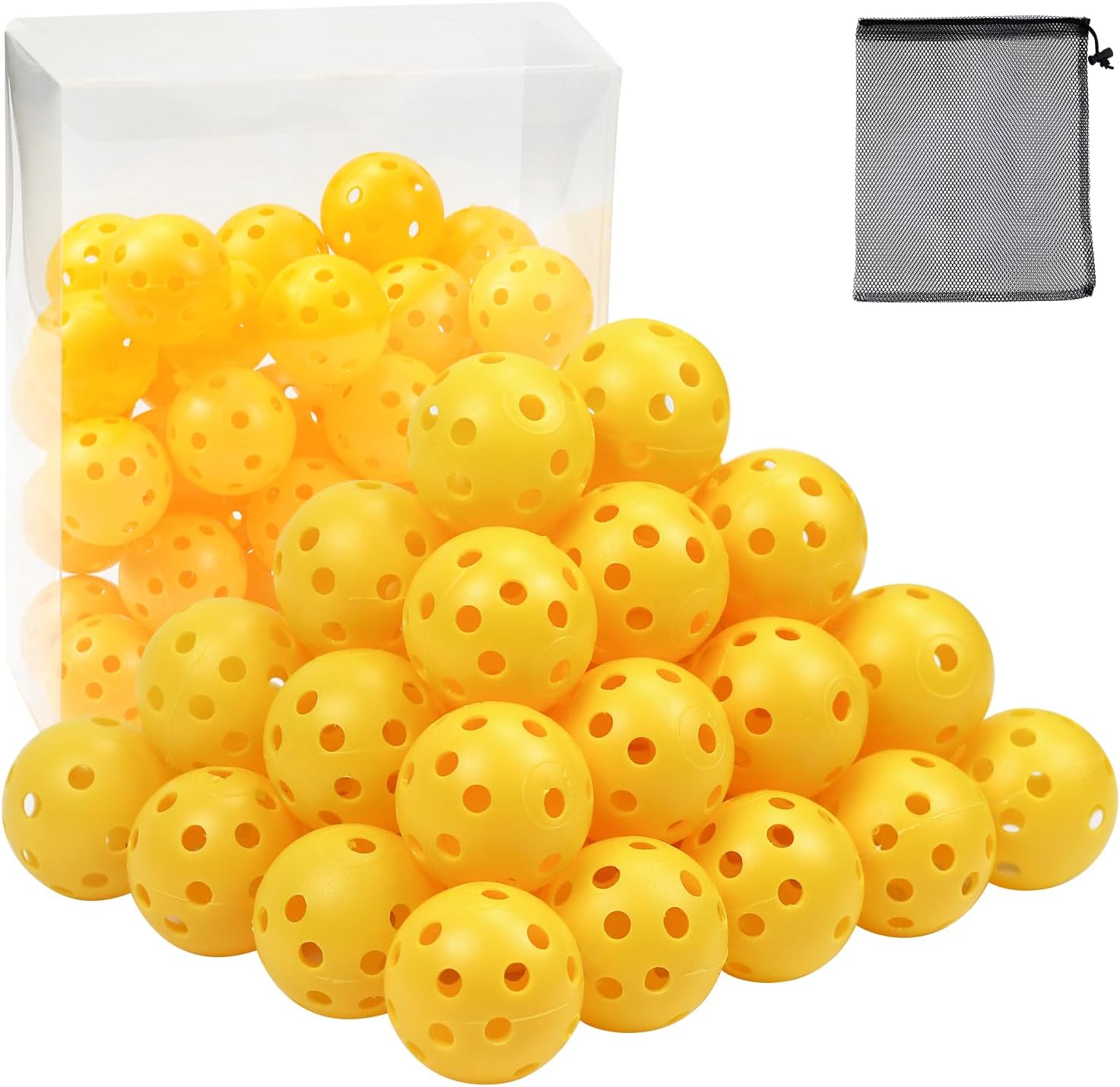 40 Pcs Air Flow Hollow Golf Practice Balls - 42mm Plastic Exercise Balls for Swing Practice, Driving Range, Home Outdoor Games - Adults Kids
