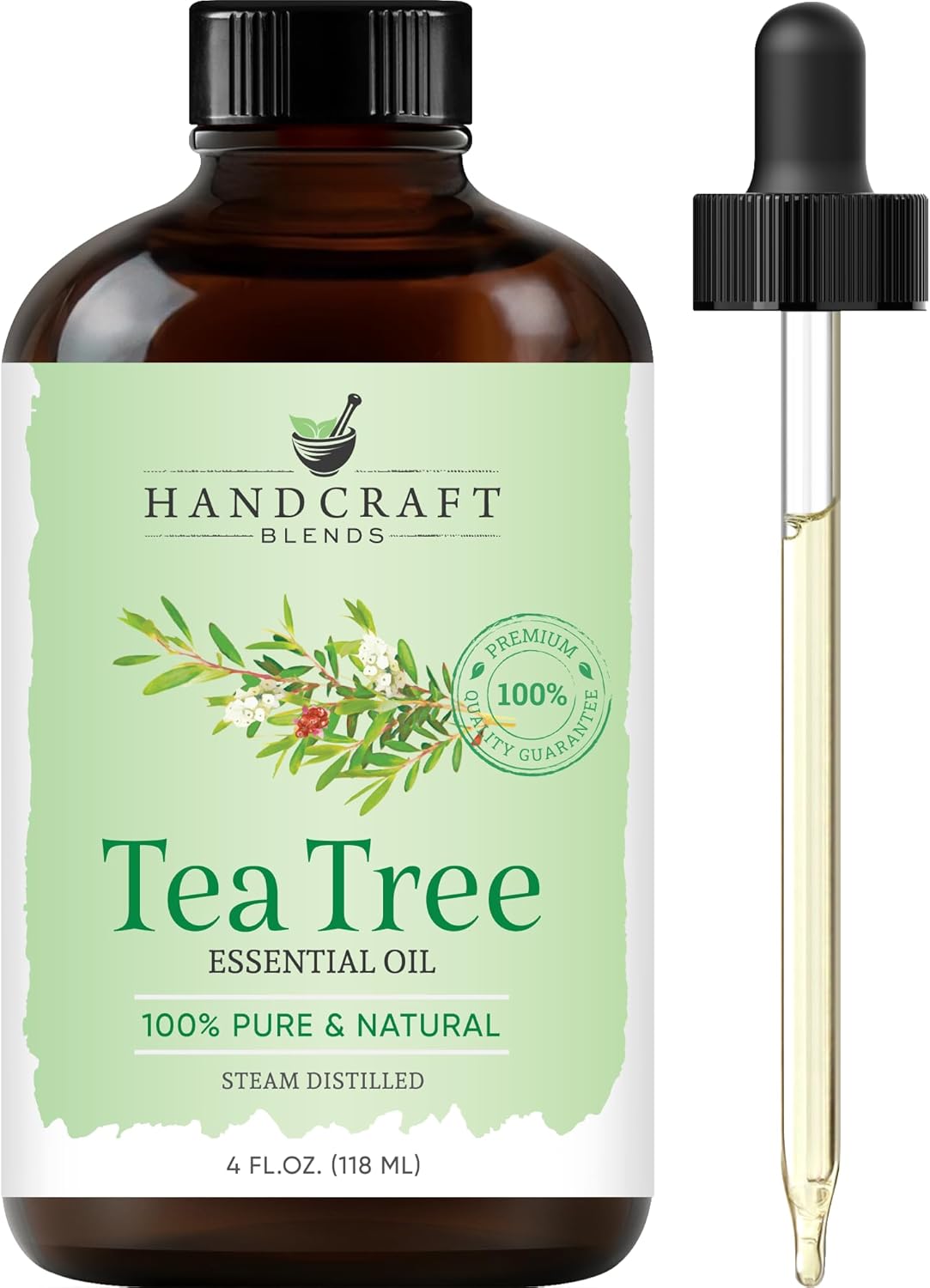 Handcraft Blends Tea Tree Essential Oil - Huge 4 Fl Oz - 100% Pure and Natural - Premium Grade Essential Oil for Diffuser and Aromatherapy