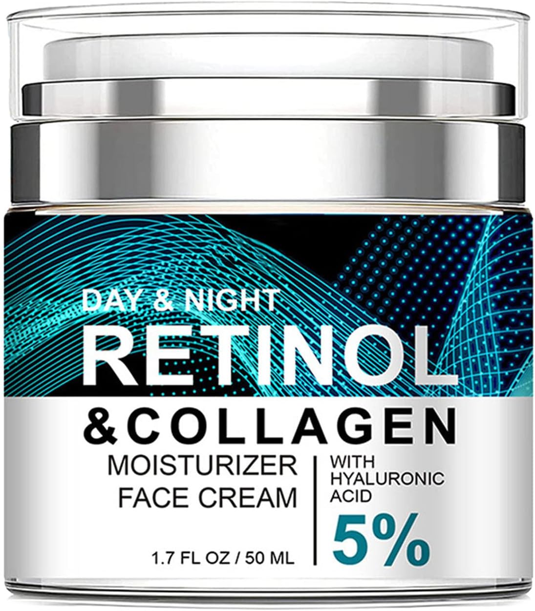 Advanced Retinol Collagen Cream for Face with 5% Hyaluronic Acid Anti-Aging Retinol Cream Anti-Wrinkle Reduce Fine Lines Lifting and Firming Cream 24-Hour Facial Care Suitable For Most Skin Types 50ml