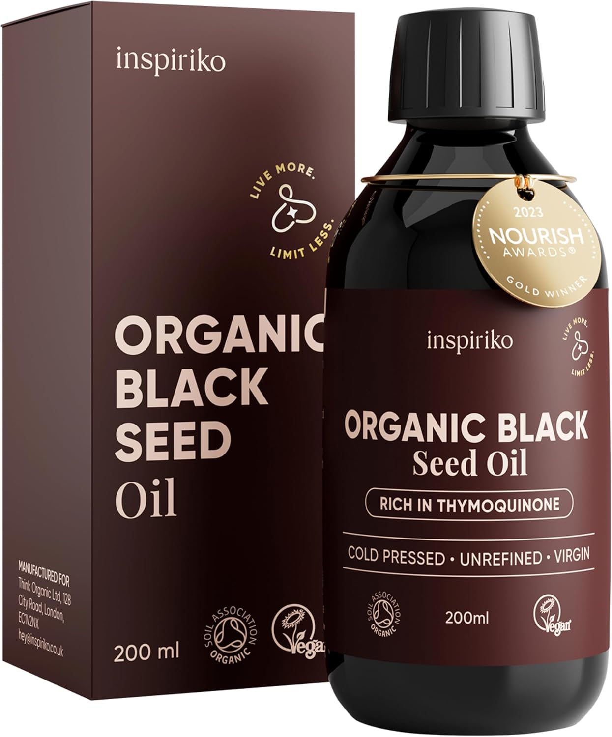 Black Seed Oil Organic Cold Pressed. Up to 5X Strength. Award Winning Organic Black Seed Oil - Known as Cumin, Cold Pressed Nigella Sativa, and Kalonji, 200 ml
