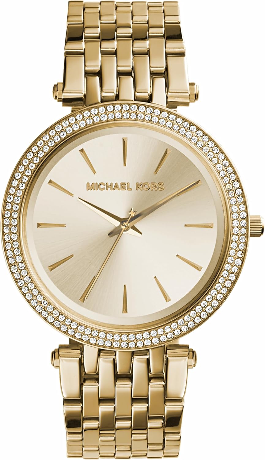 Michael Kors Darci Watch for Women, Gold Tone Quartz Three Hand Movement with Stainless Steel Strap