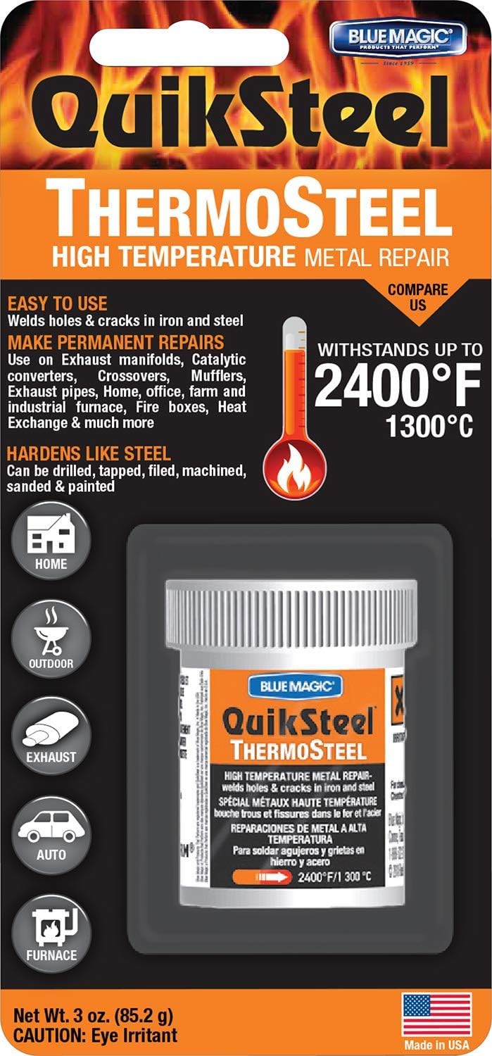 Blue Magic 18003 QuikSteel High Temperature Metal Repair Blister Card - 3 oz. by Blue Magic