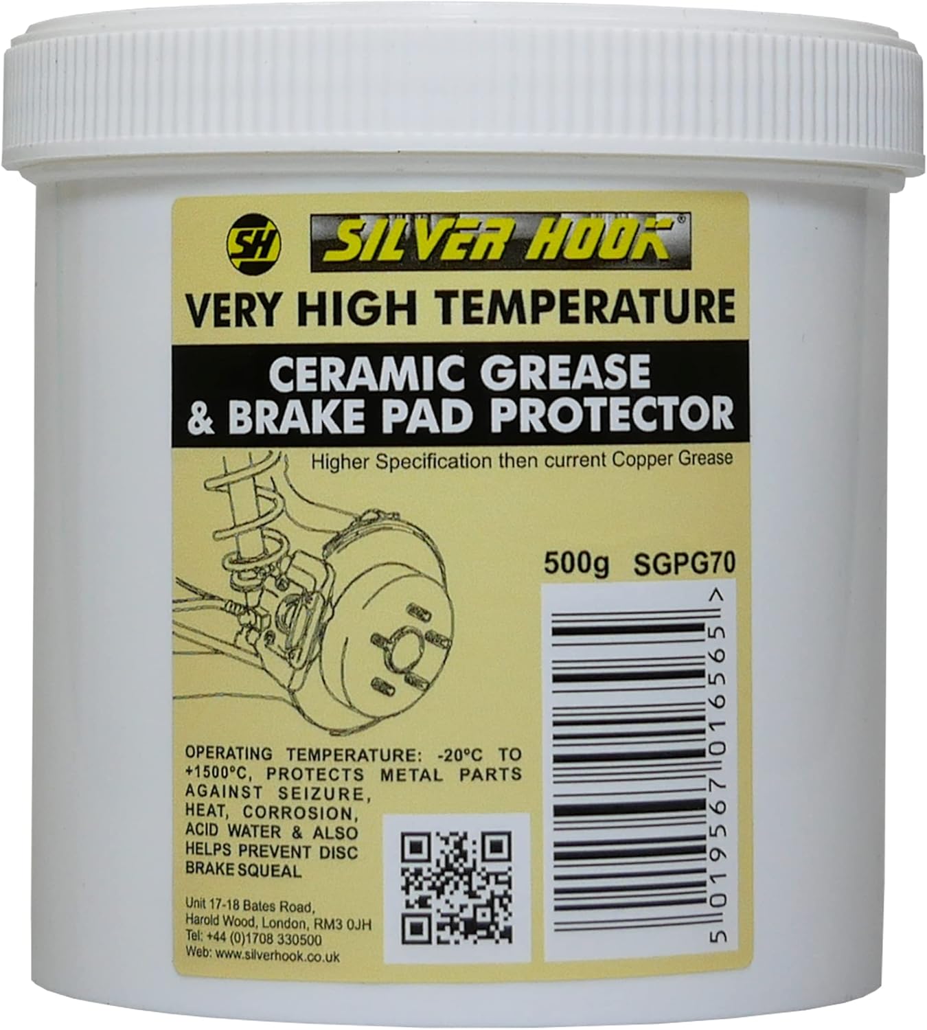 SILVERHOOK SGPG70, Ceramic Grease Tub, 500g