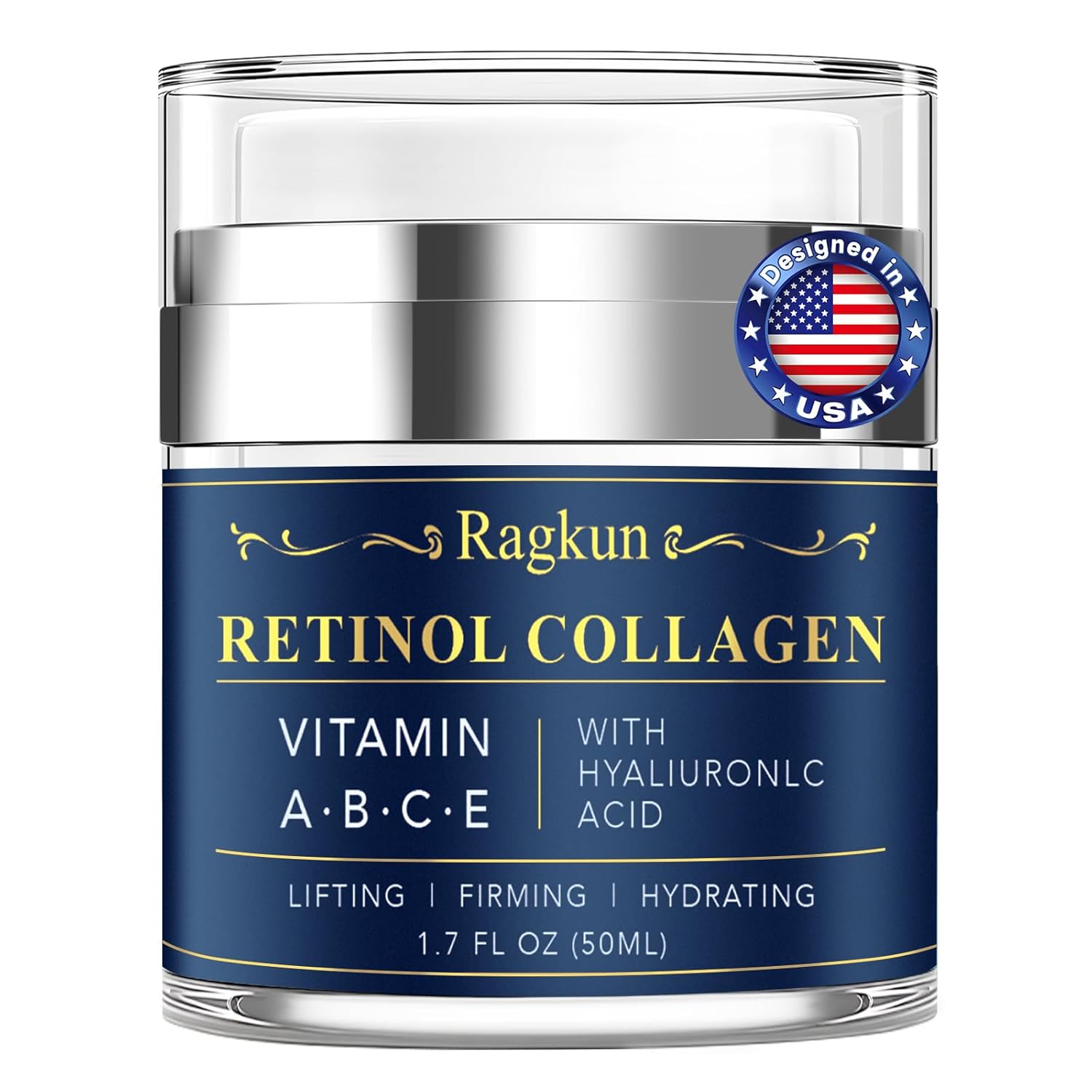 Face Moisturizer Retinol Cream - Neck Collagen Cream for Tightening and Firming - Anti Aging Day & Night Facial Moisturizer for Women & Men, Tighten and Lift Wrinkle Cream - 1.7 Fl Oz