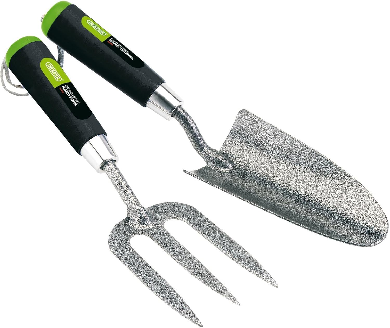 Draper 2 Piece Carbon Steel Garden Tools Set | Hand Fork and Trowel Set | Heavy Duty Gardening Tools | 65960