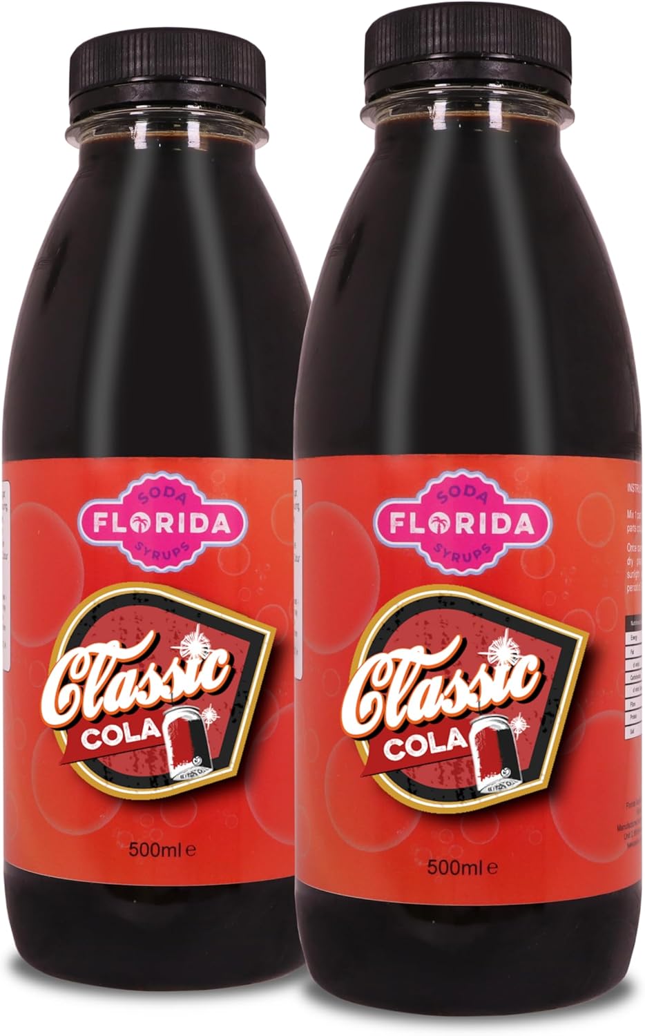 Florida Soda Syrup Compatible With Sodastream - Twin Pack Aspartame Free (500 ml (Pack of 2), Classic Cola)