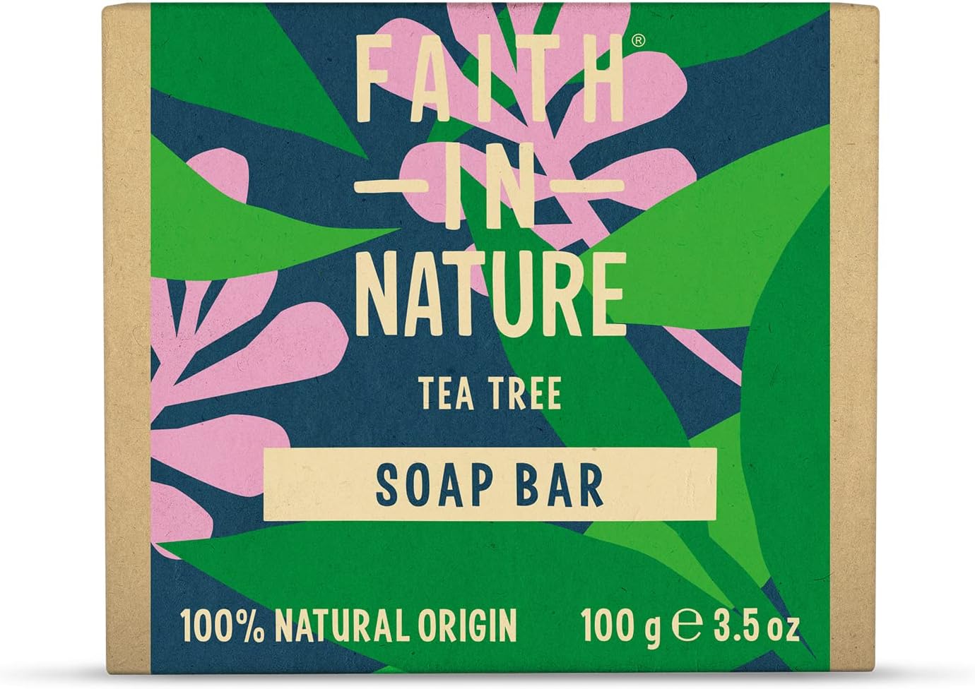 Faith In Nature Natural Tea Tree Hand Soap Bar, Cleansing, Vegan & Cruelty Free, No SLS or Parabens, 100g