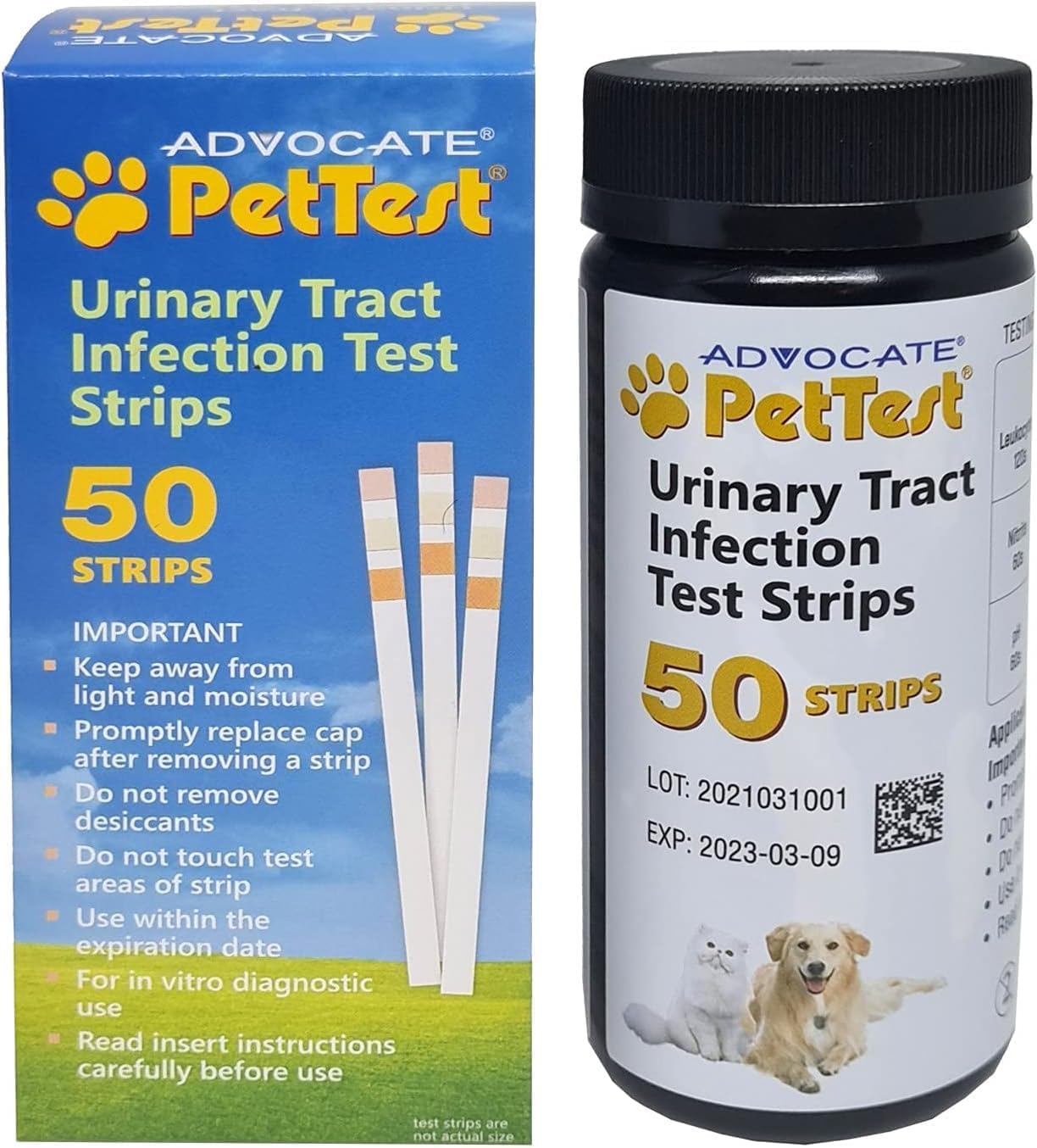 PetTest UTI Test Strips for Dogs & Cats, Detect Urinary Tract Infections in Your Pets from Home with Easy Urine Testing