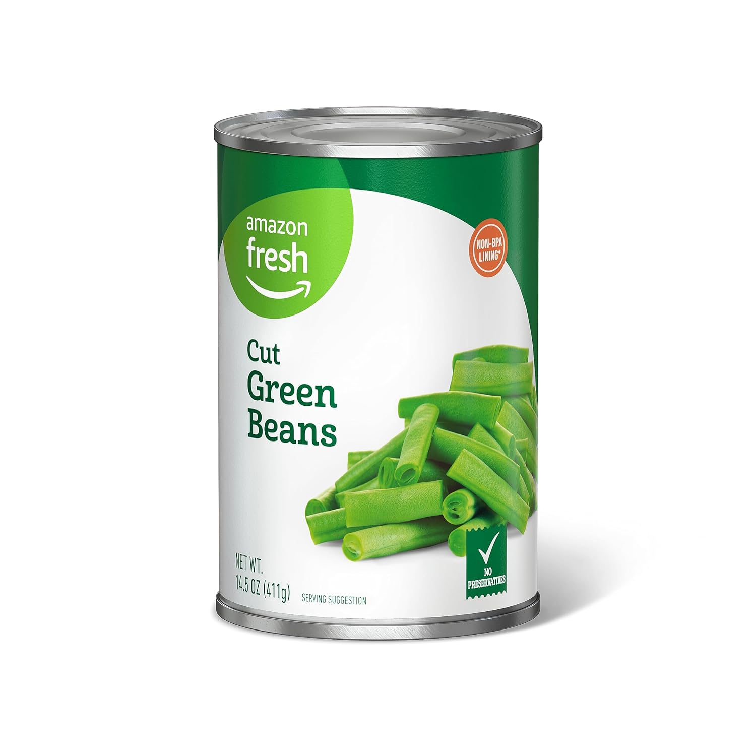 Amazon Fresh, Canned Cut Green Beans, 14.5 Oz