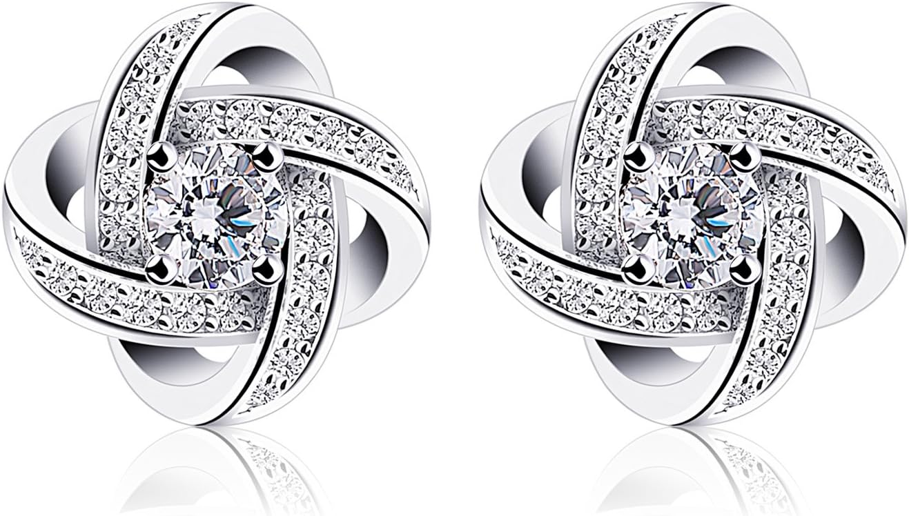 Women's Earrings, 925 Sterling Silver Cubic Zirconia Ear Studs, Gemini Twin Stars Collection Jewelry,Luxury Craftsmanship Designs, Perfect Gifts for Birthdays/Weddings/Mother's Day