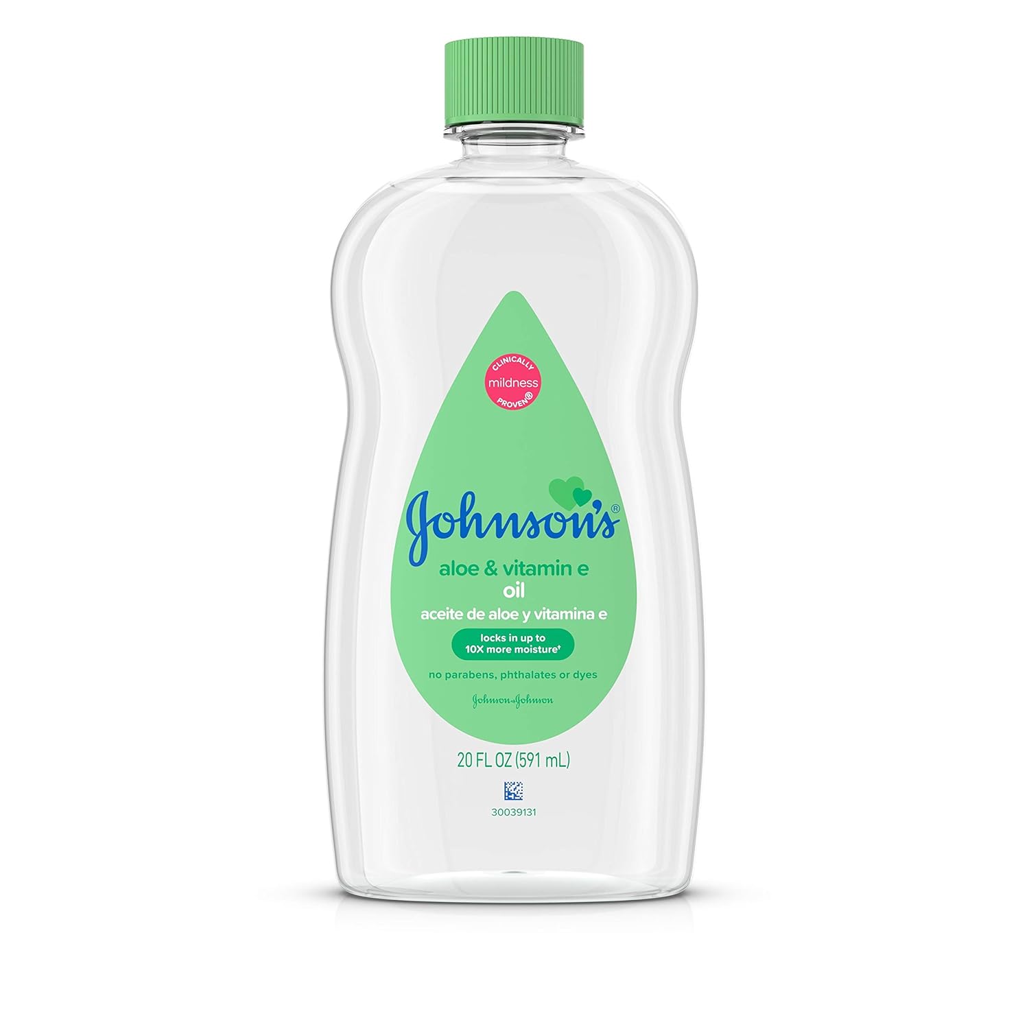 Johnson's Baby Oil, Mineral Oil Enriched with Aloe Vera and Vitamin E, 20 fl. oz