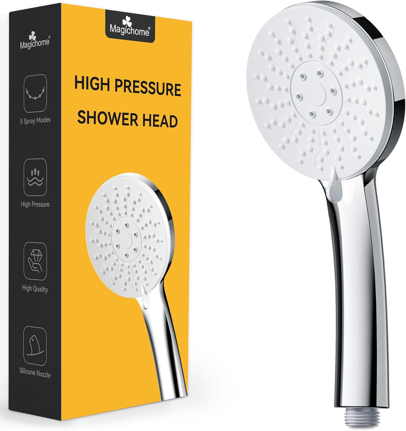Magichome Shower Head, High Pressure Showerhead with 5 Spray Modes– Bathroom Powerful & Handheld Shower for Low Water Pressure