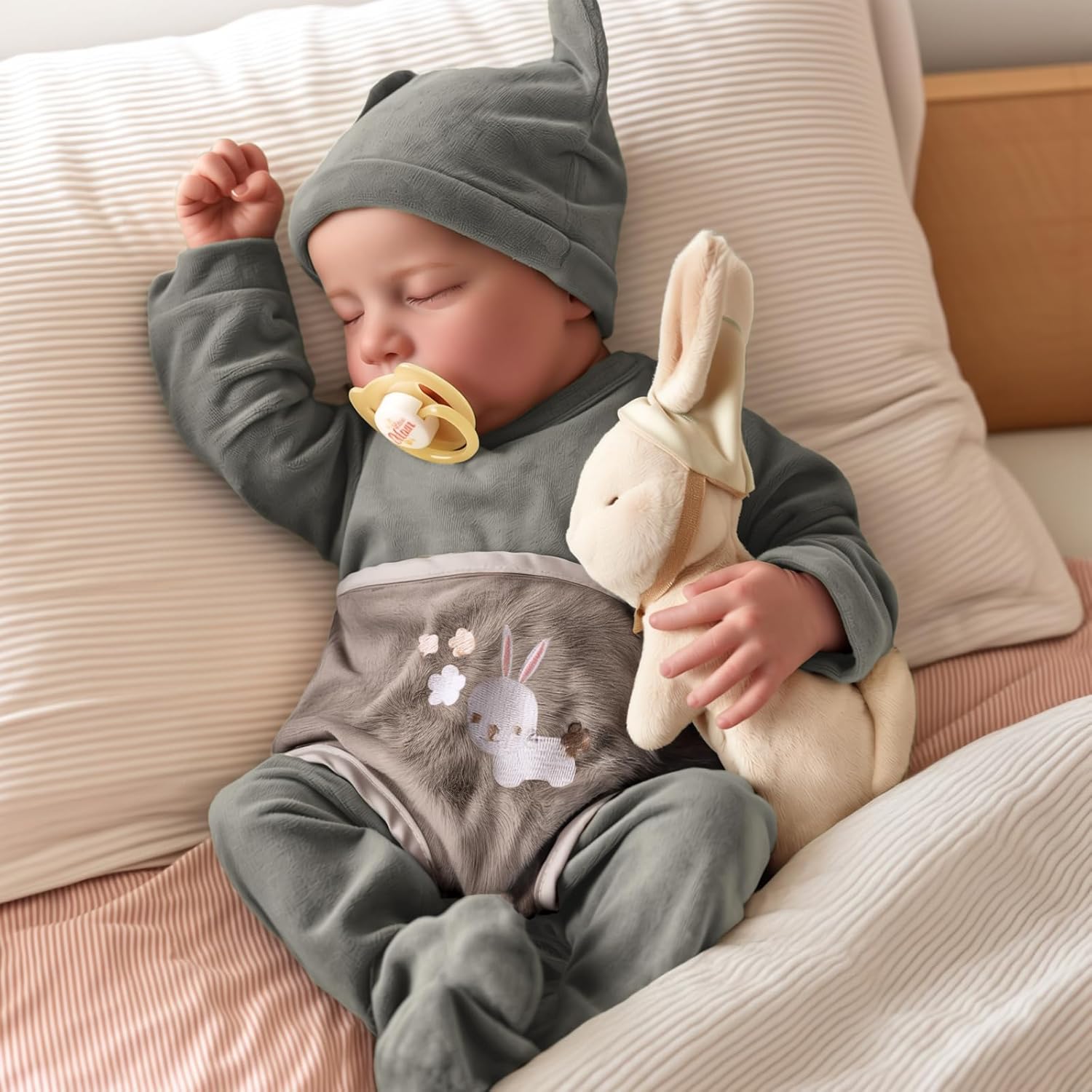 JIZHI Lifelike Reborn Baby Dolls Boy - 17-Inch Soft Body Realistic-Newborn Full Body Vinyl Real Life Baby Dolls with Toy Accessories for Kids Age 3 4 5 6 7 +