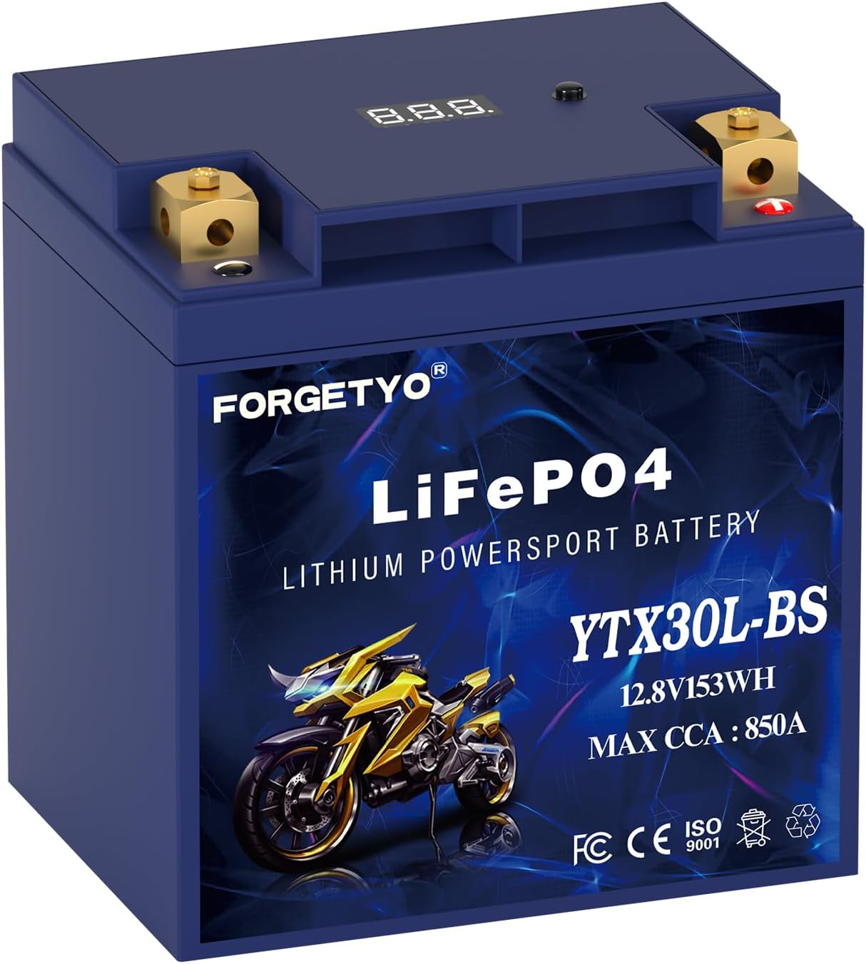 Lithium YTX30L-BS, 850A LiFePO4 Motorcycle Battery, 12V 12AH ATV, UTV, Jet Ski, 4 Wheeler, Snowmobile, Personal Watercraft, Seadoo, Polaris, Tractor,Generator and Riding Lawn Mower Battery
