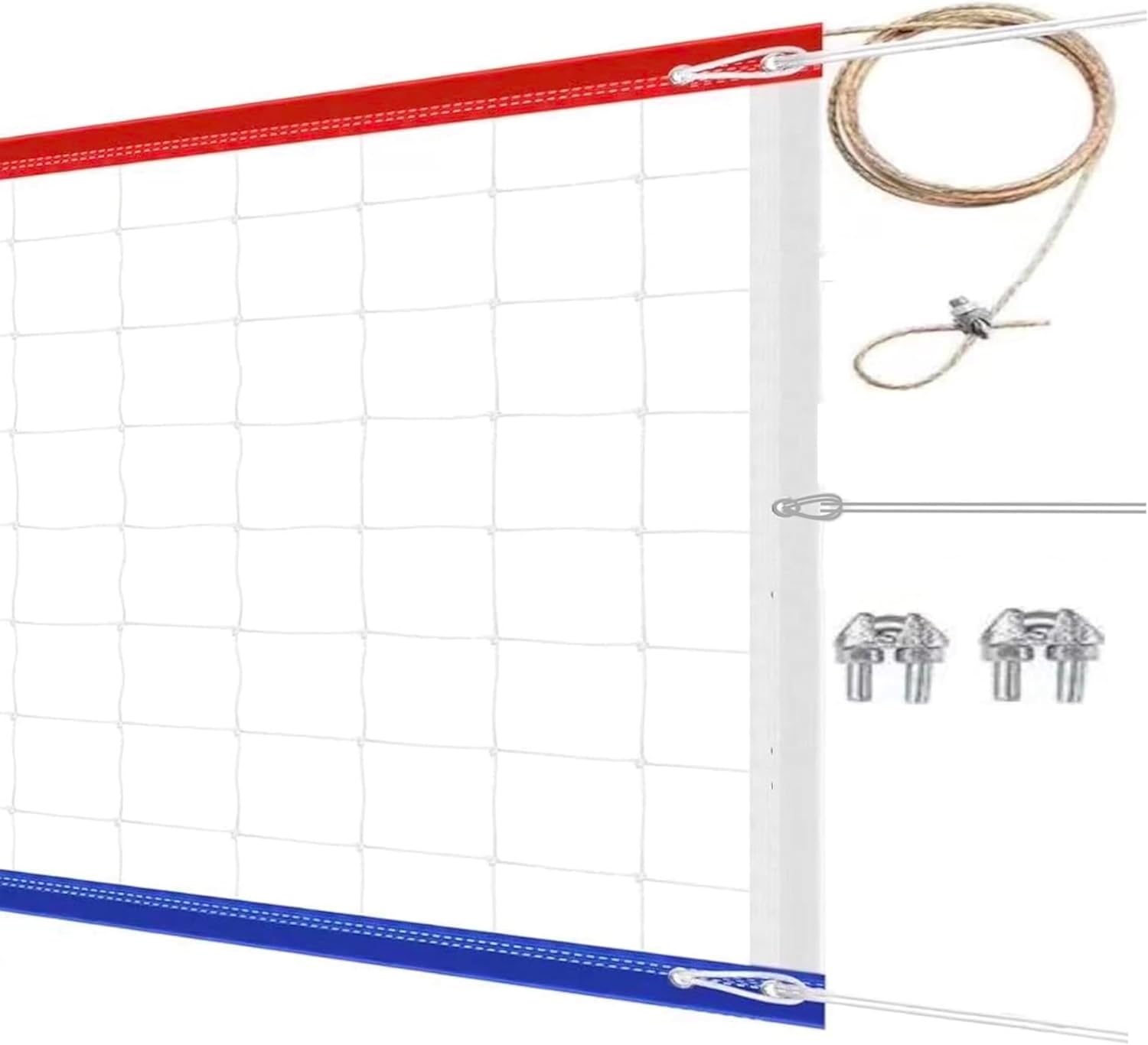 Professional Volleyball net Outdoor Heavy Duty, Lengthened Aircraft Wire Rope, Upgraded Weather Resistance, Thicker Border for Indoor Outdoor Backyard Pool Schoolyard Beach 32x3FT(Net Only)