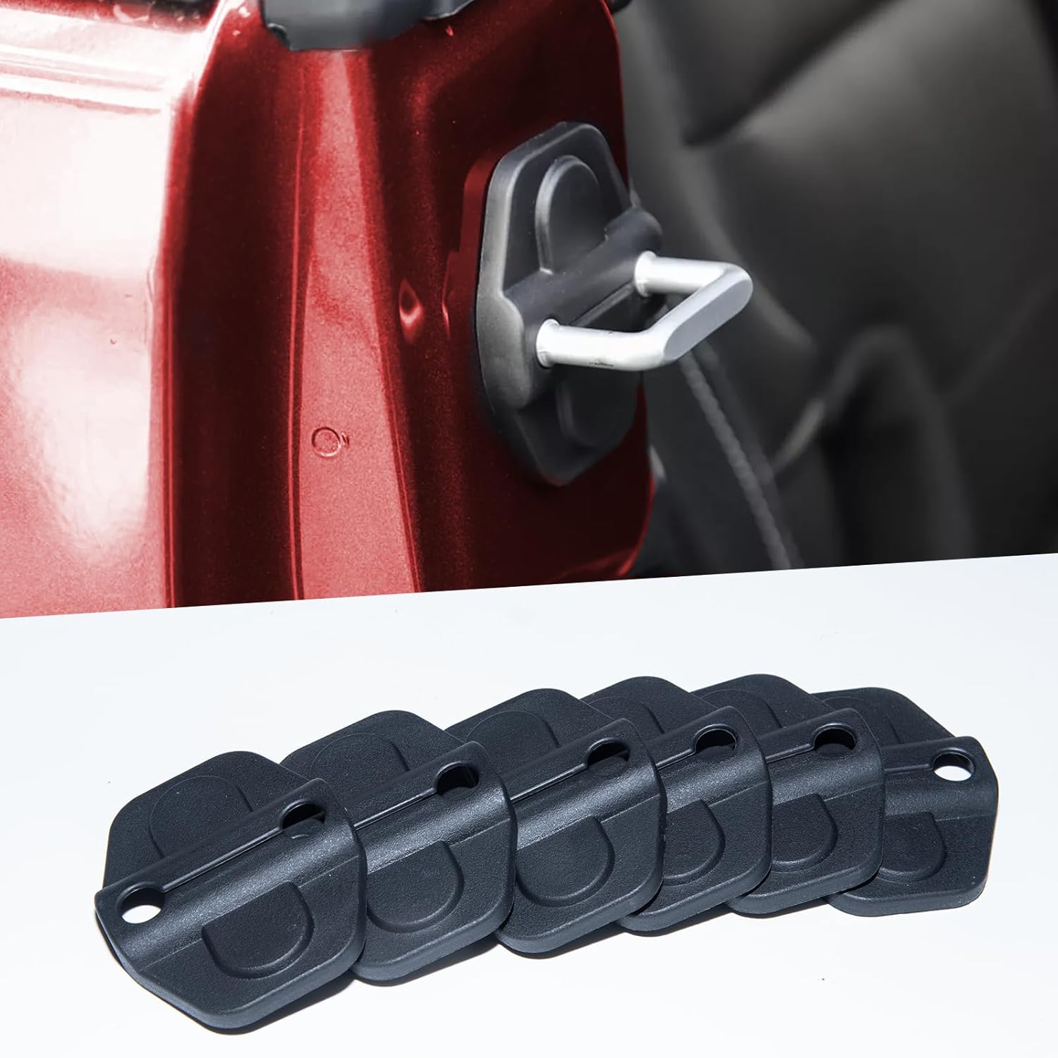 INSAUTO Door Lock Decoration Cover Custom Fit for 2018-2024 2025 Jeep Wrangler JL JLU 4XE Sahara Sports Rubicon Gladiator JT Door Lock Cover Parts Accessories Black (4Door) (Pack of 6)