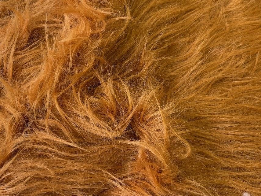 Long Pile Fun Faux Fur Fabric Material - Chestnut Brown 1/8MTR