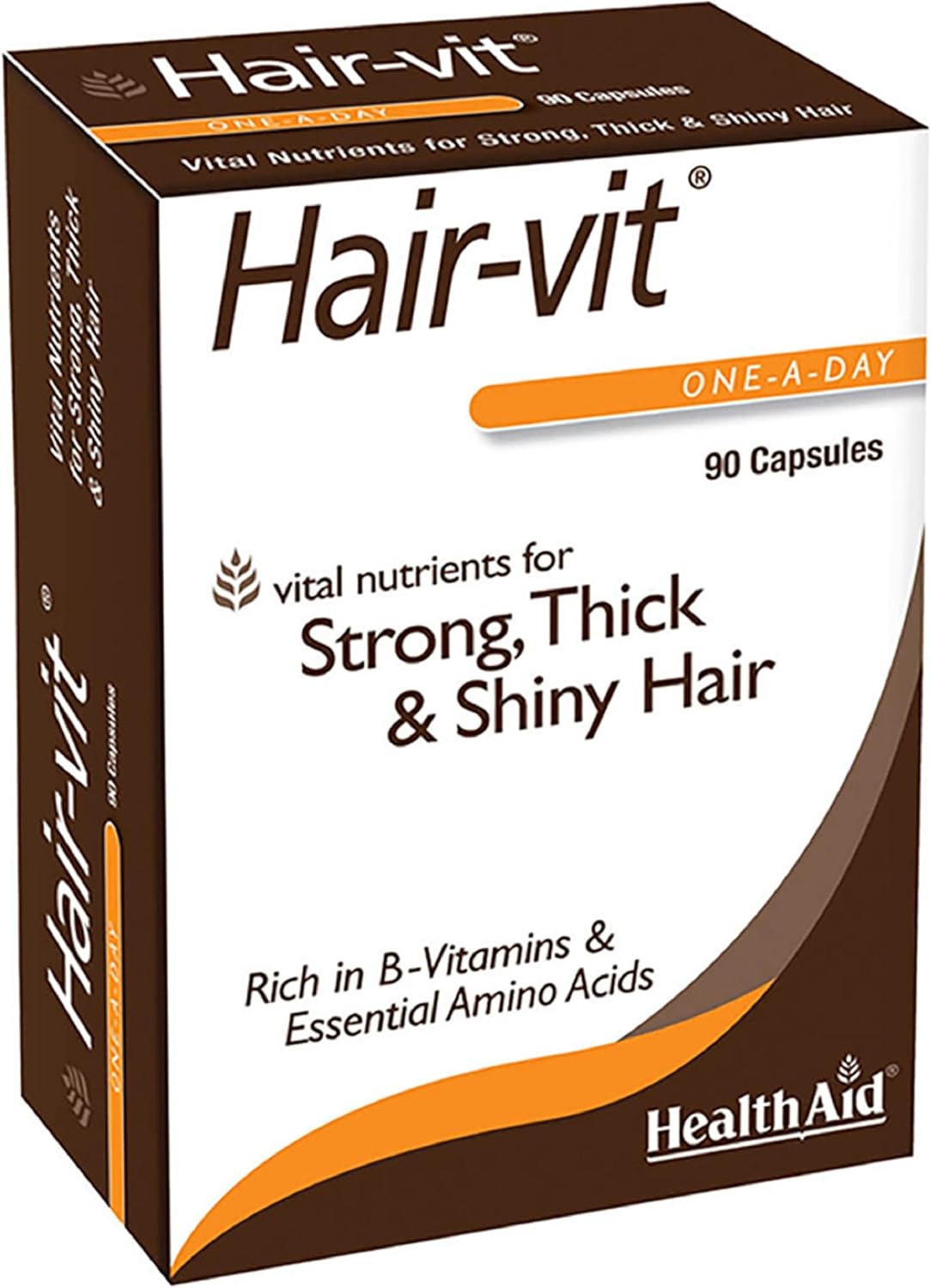 HealthAid Hair Vitamins for Hair Growth with Essential Vitamins and Minerals, 90 Capsules, Pack of 1