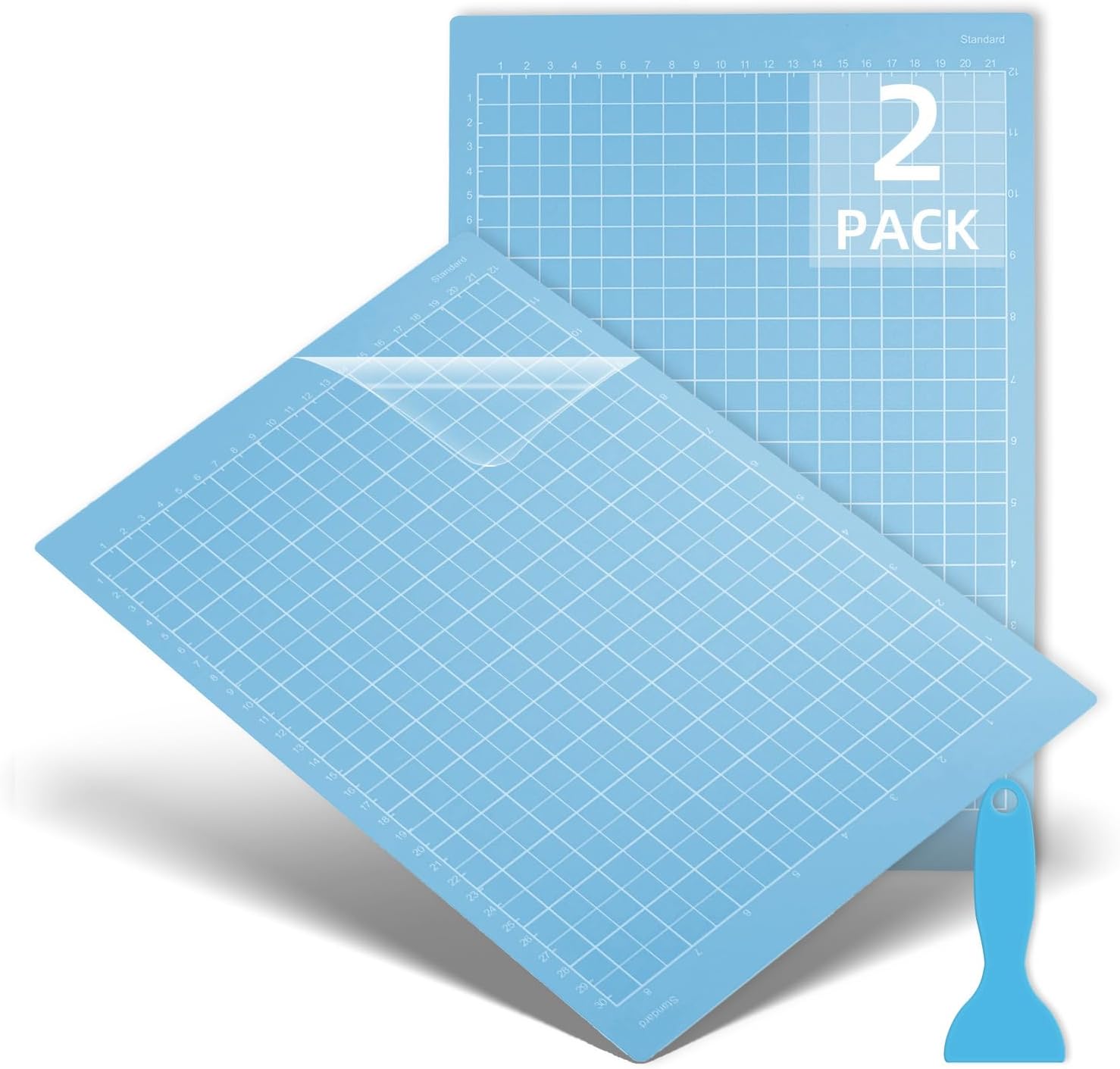 Srunffe Light Grip Cutting Mat for Cricut Joy Xtra Smart, 12 x 8.5 Inches Craft Paper Cutting Mat Use with Printer Paper, Vellum, Light Cardstock & More, Sewing and Crafting, 2 Pack