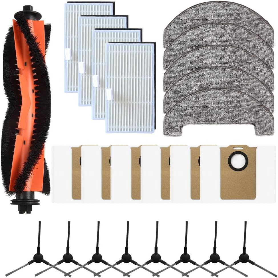 Vacuums Spare Parts Set Fit For MONSGA MS1 MAX Robot Vacuum, Vacuum Accessory Fit For MONSGA MS1 MAX Robot Vacuum, Main Brush, Mop Cloth, Filter, Dust Bag, Side Brush