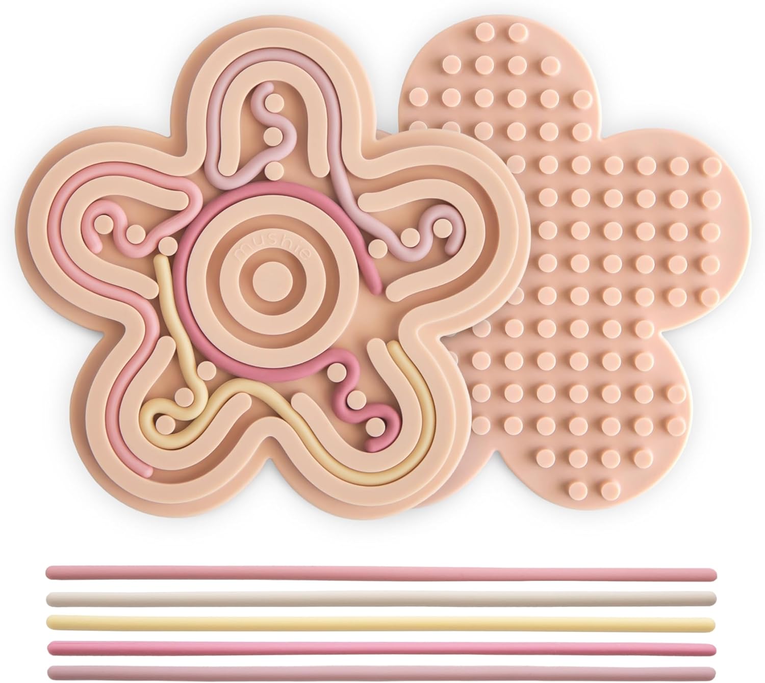 mushie Silicone Sensory Toy | 16 pcs for Kids 3 Years+ (Petal)