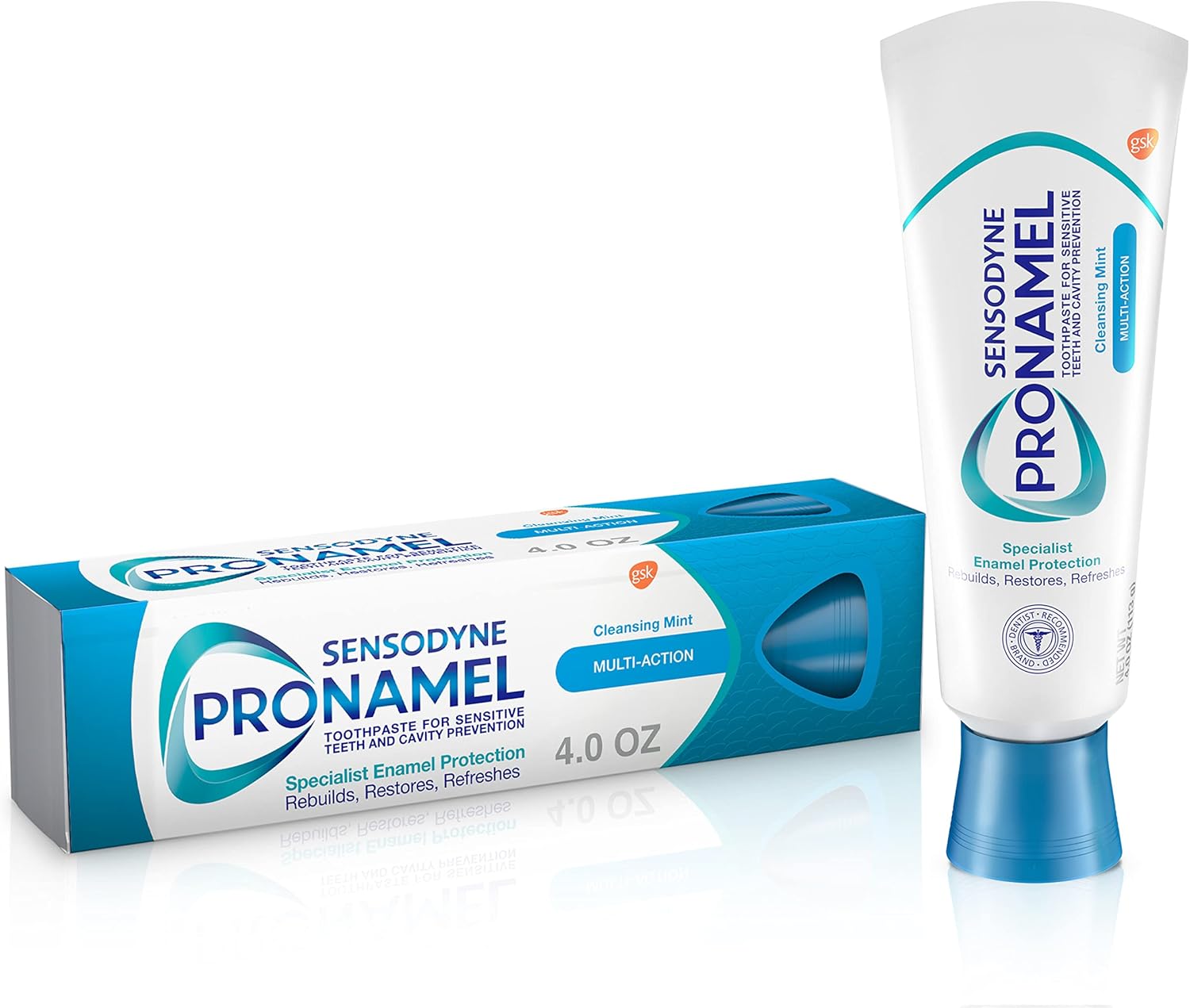 Sensodyne Pronamel Multi-Action Enamel Toothpaste for Sensitive Teeth, to Reharden and Strengthen Enamel, Cleansing Mint - 4 Ounces