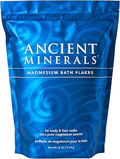 Ancient Minerals Magnesium Bath Flakes - Bathing Alternative to Epsom Salt - Soak in Natural Salts - High-Absorption Efficiency for Relaxation, Wellness & Muscle Relief - 8 lbs