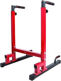 BalanceFrom Steel Frame Multi-Functional Home Gym Exercise Fitness Dip Stand Station with Adjustable Height, 500 Pound Capacity, Multiple Colors