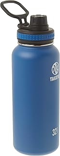 Takeya Originals 32 oz Vacuum Insulated Stainless Steel Water Bottle with Straw Lid, Navy